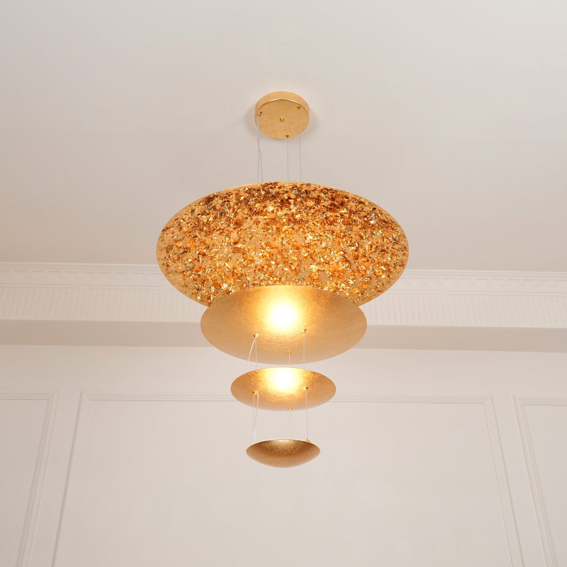 Zathaara Layered Gold Foil Pendant Light - Blowlighting