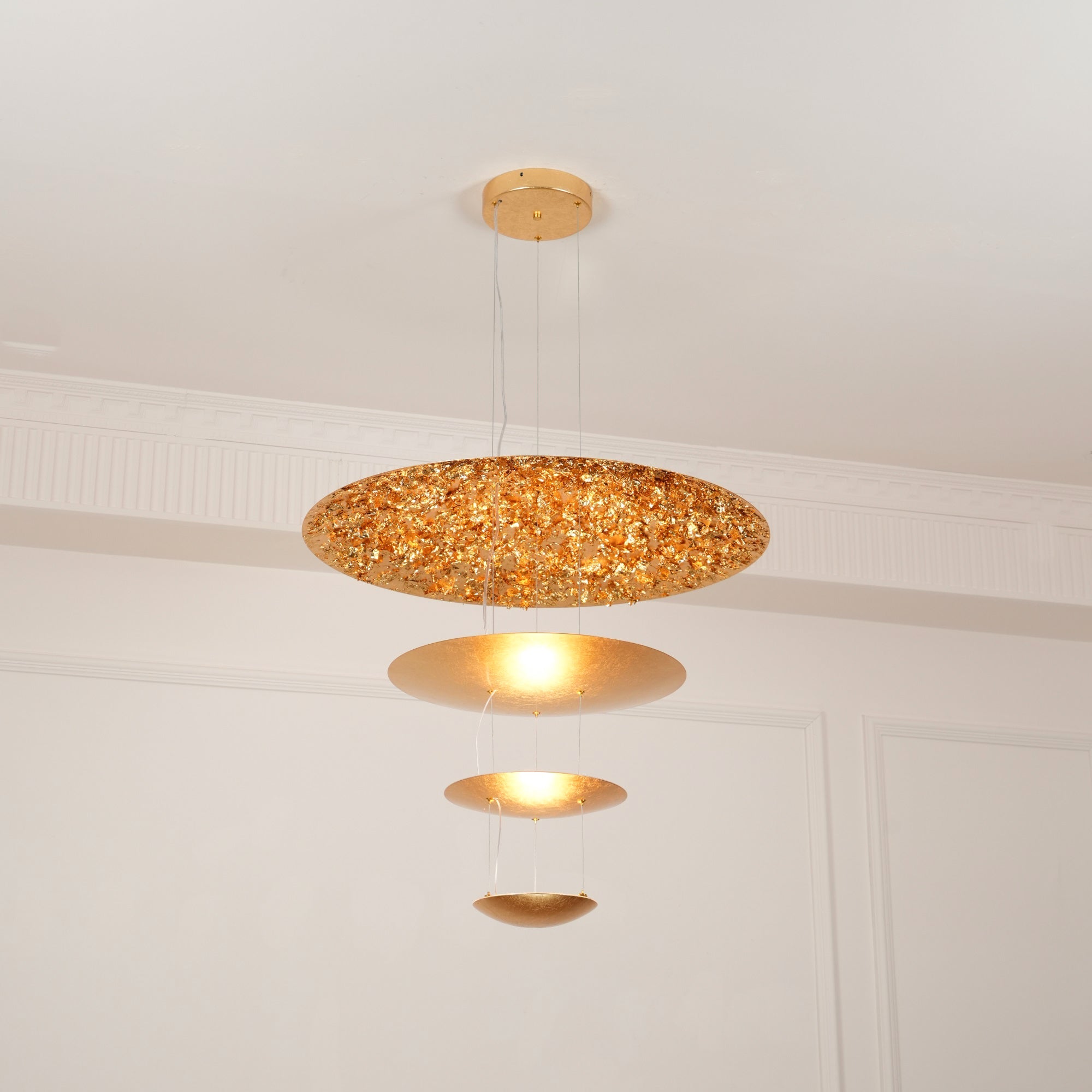 Zathaara Layered Gold Foil Pendant Light - Blowlighting