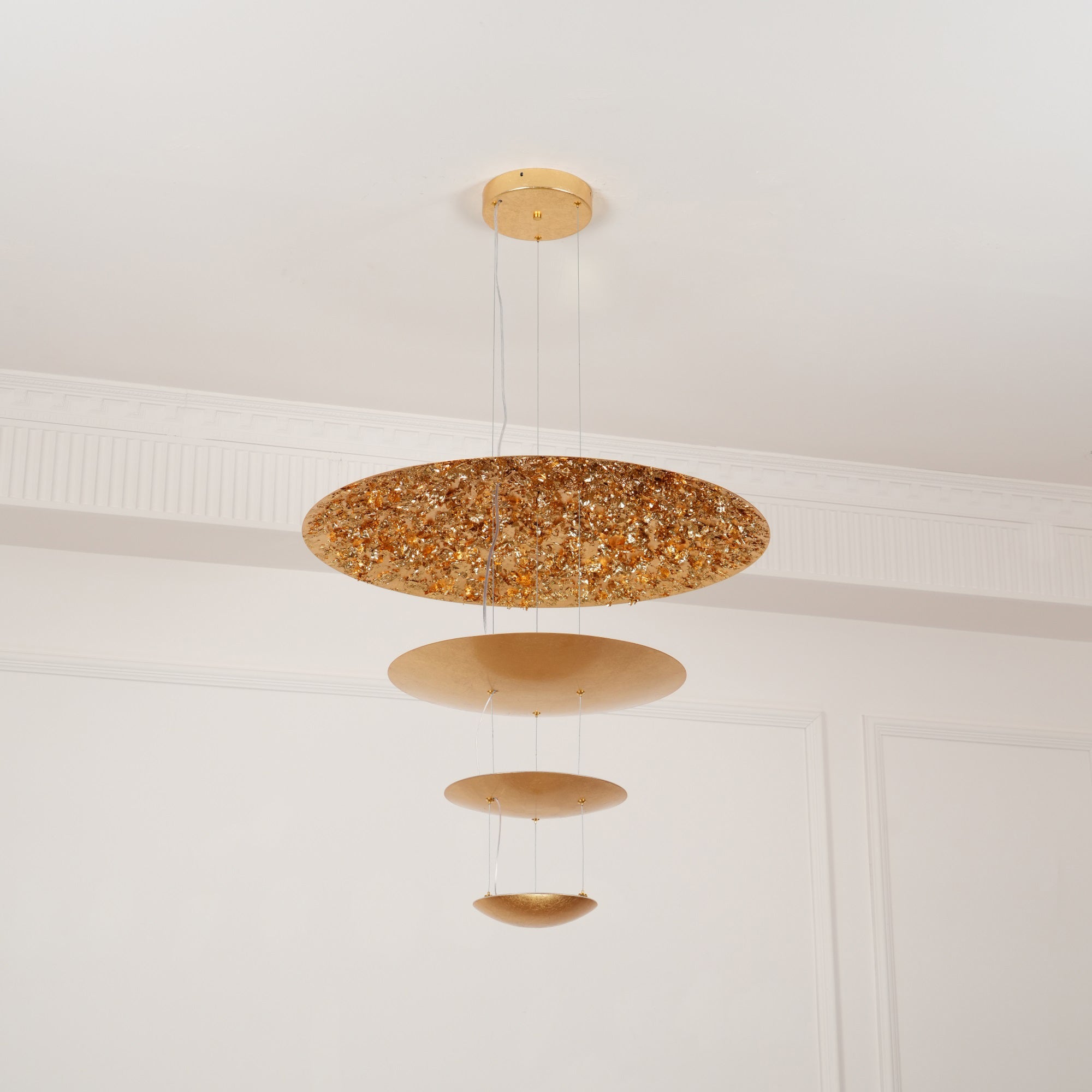 Zathaara Layered Gold Foil Pendant Light - Blowlighting