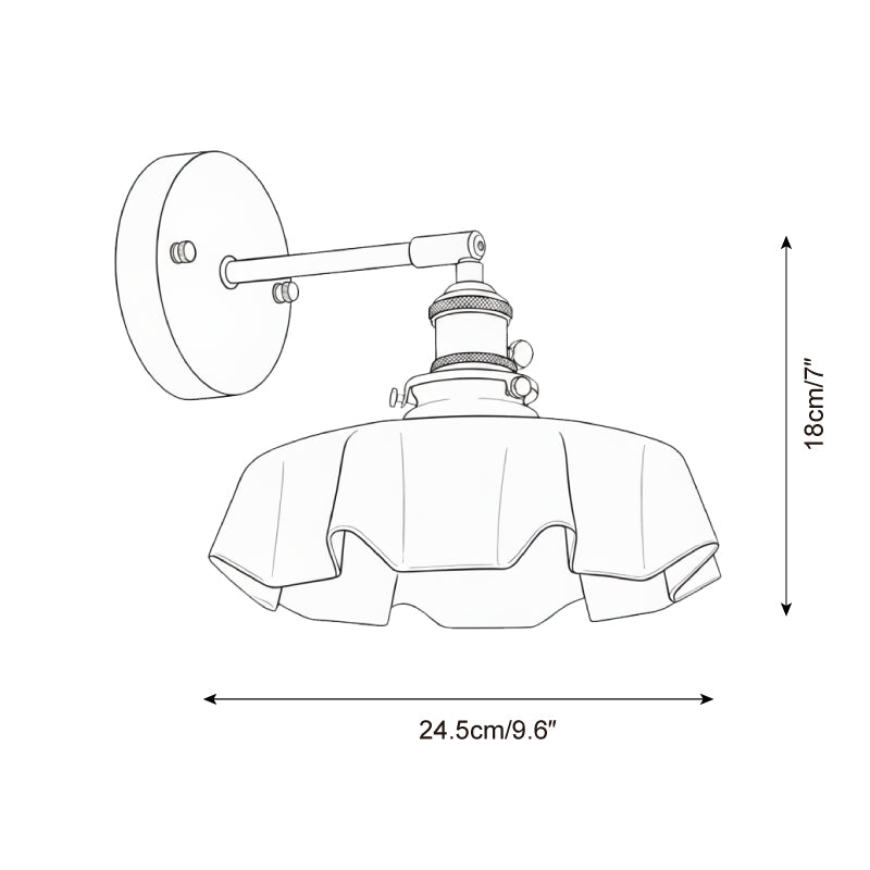 Skirted Floral Glass Ripple Wall Light