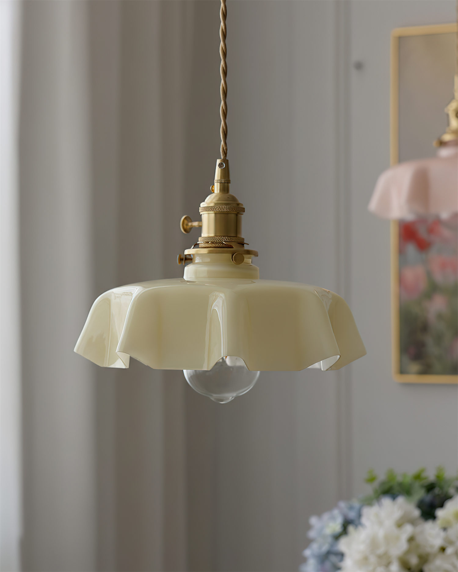 Skirted Modern Glass Ripple Pendant Light