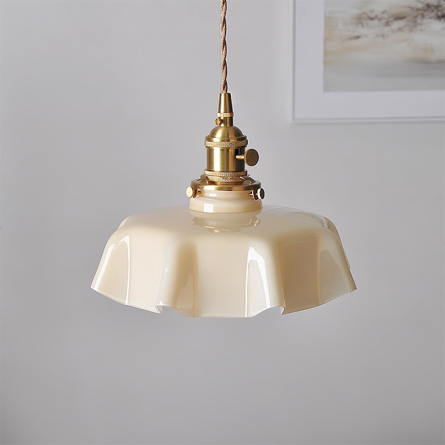 Skirted Modern Glass Ripple Pendant Light