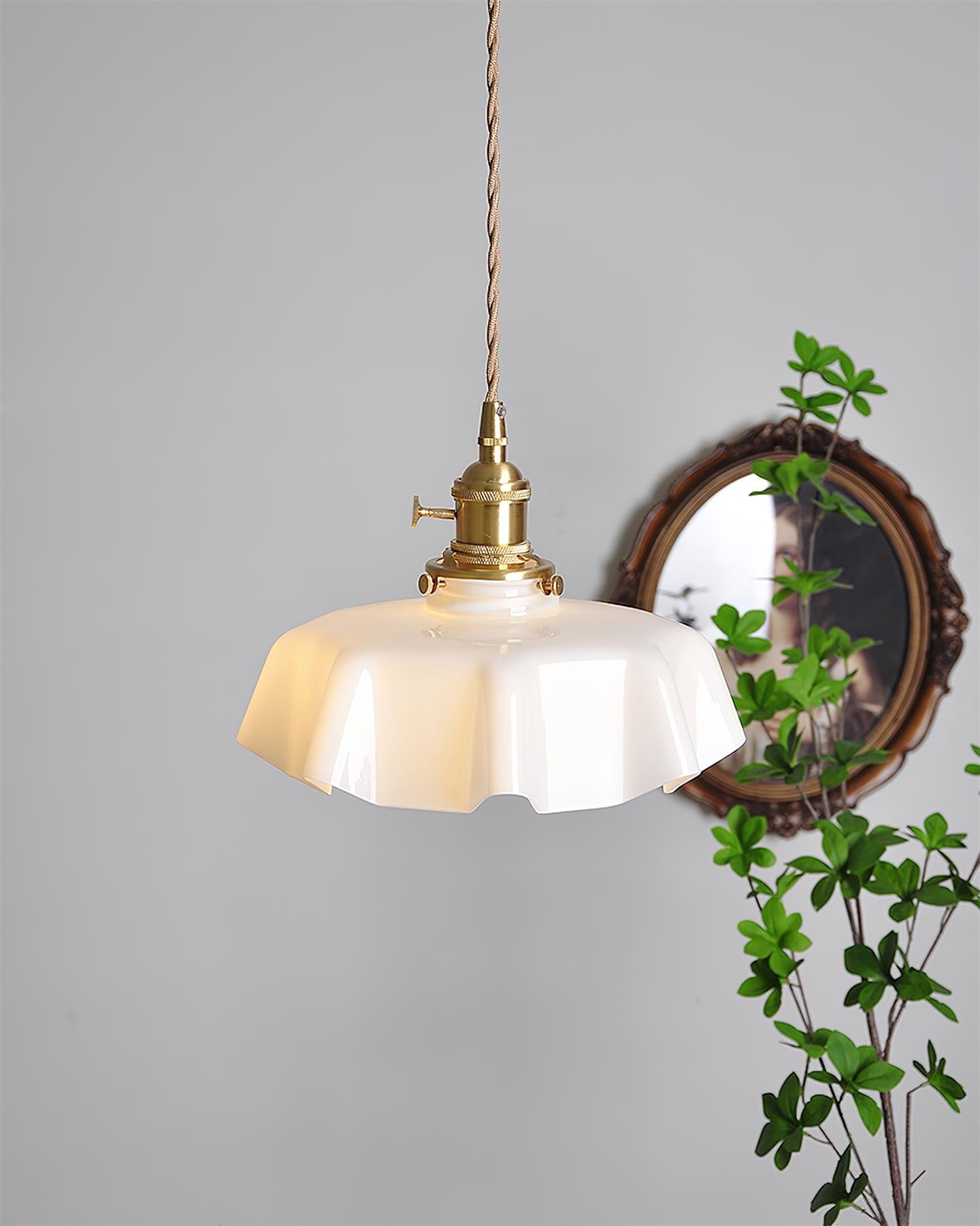 Skirted Modern Glass Ripple Pendant Light