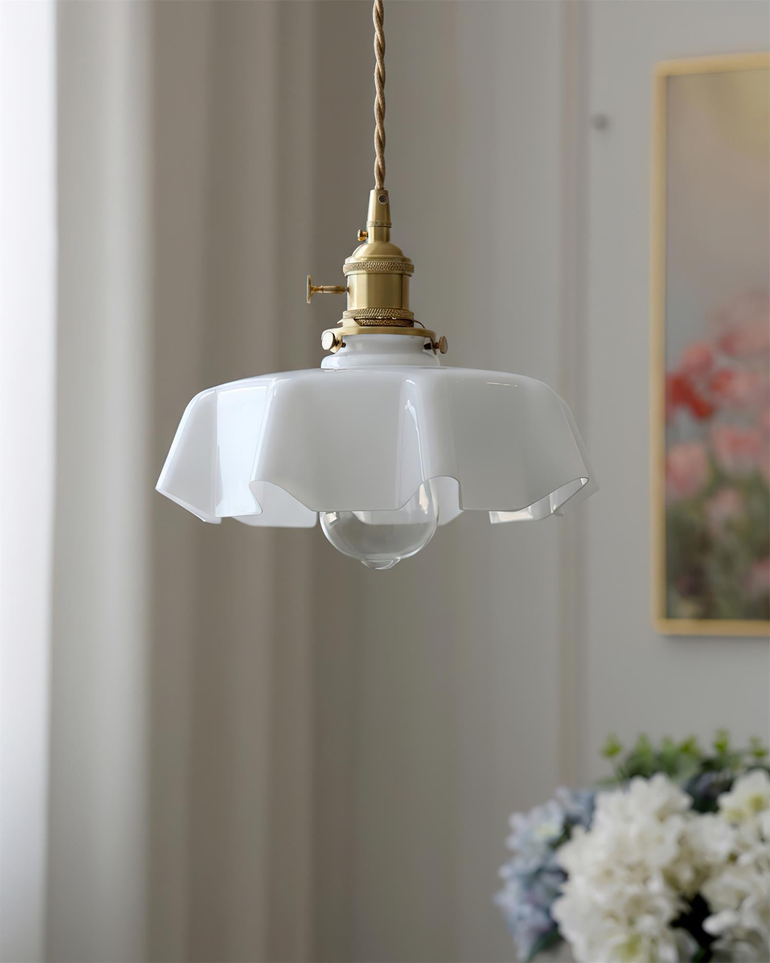 Skirted Modern Glass Ripple Pendant Light