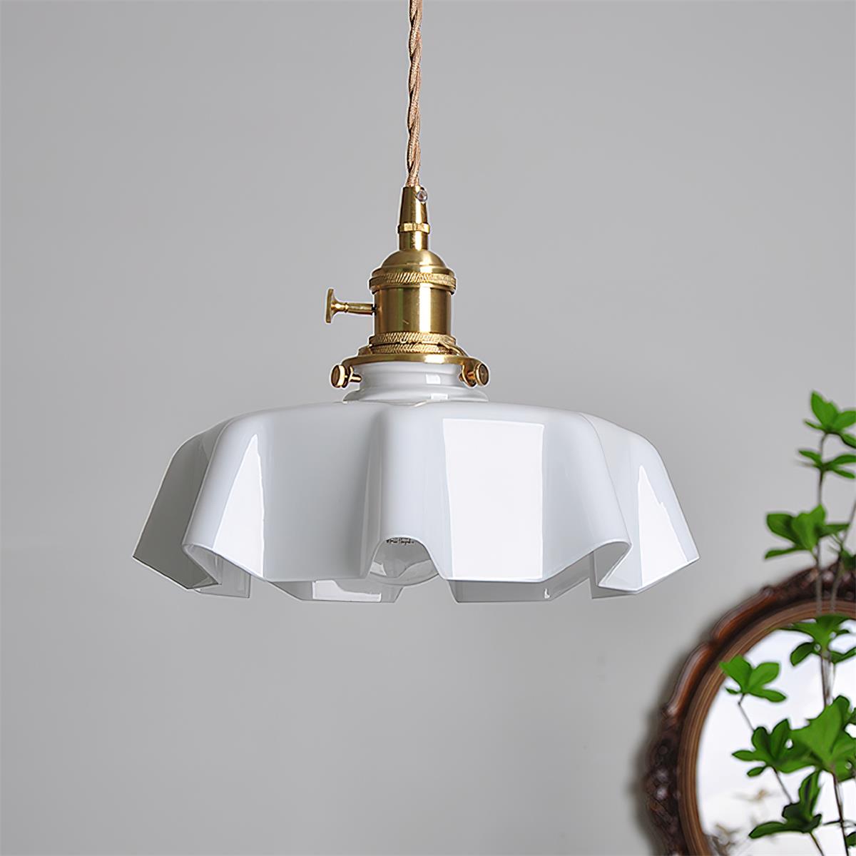 Skirted Modern Glass Ripple Pendant Light