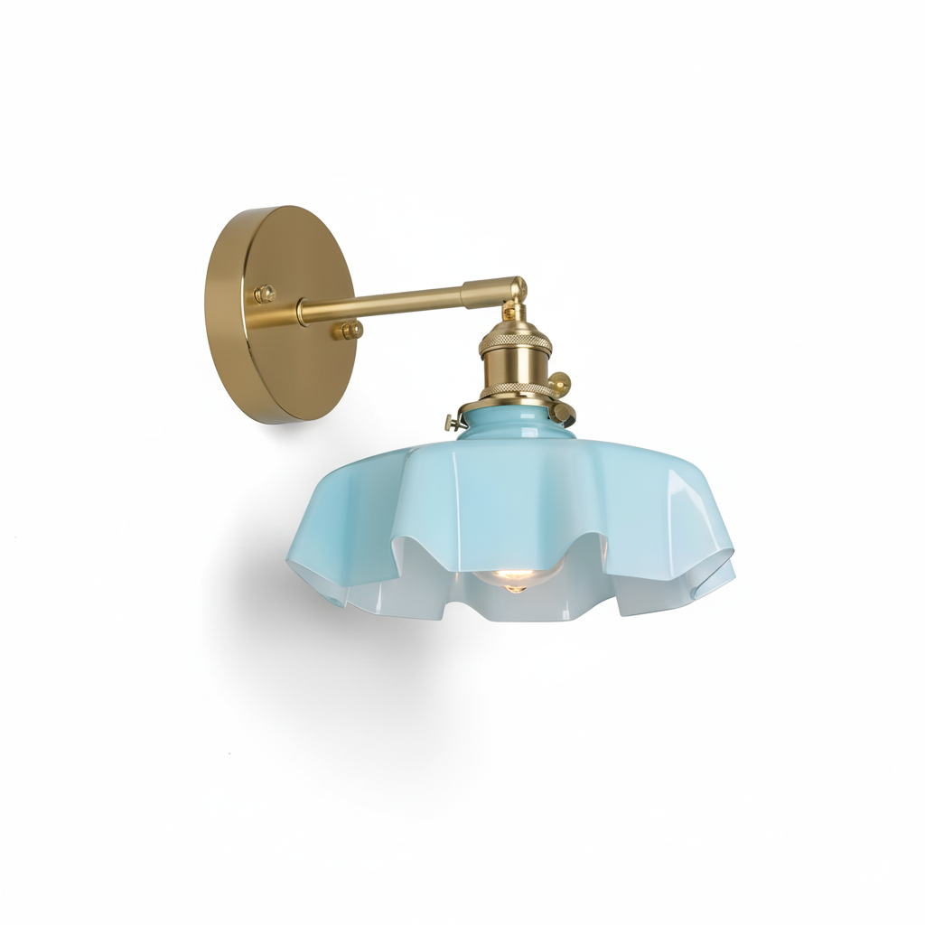 Skirted Floral Glass Ripple Wall Light