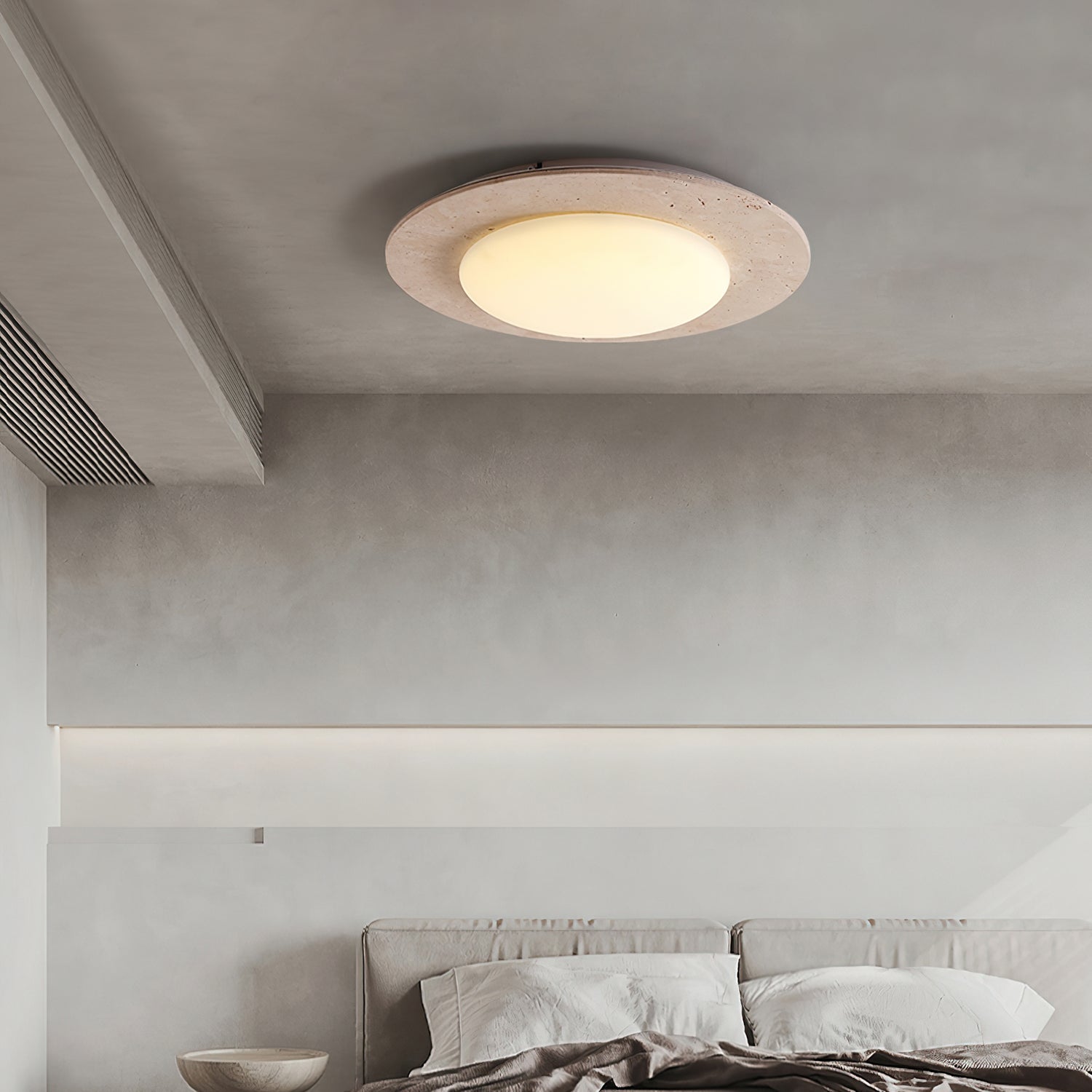 Arsoror Flush-Mount Travertine Ceiling Light - Blowlighting