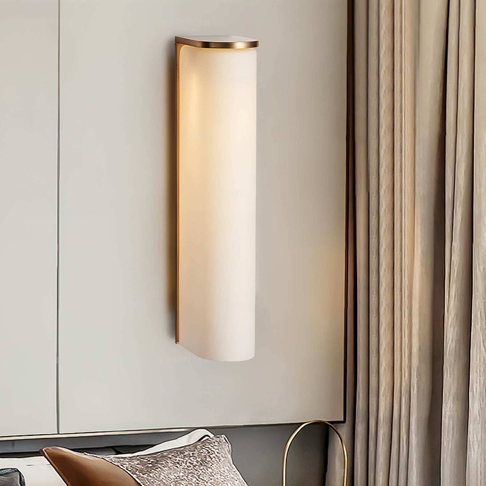 Slim Contemporary Glass Glow Tube Wall Light