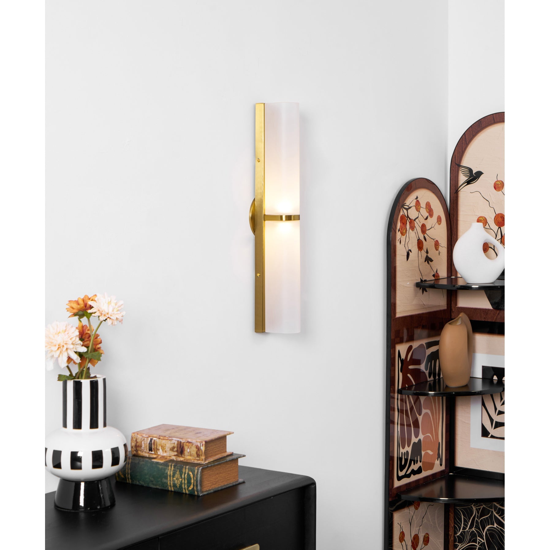 Slim Tube Contemporary Glass Wall Light