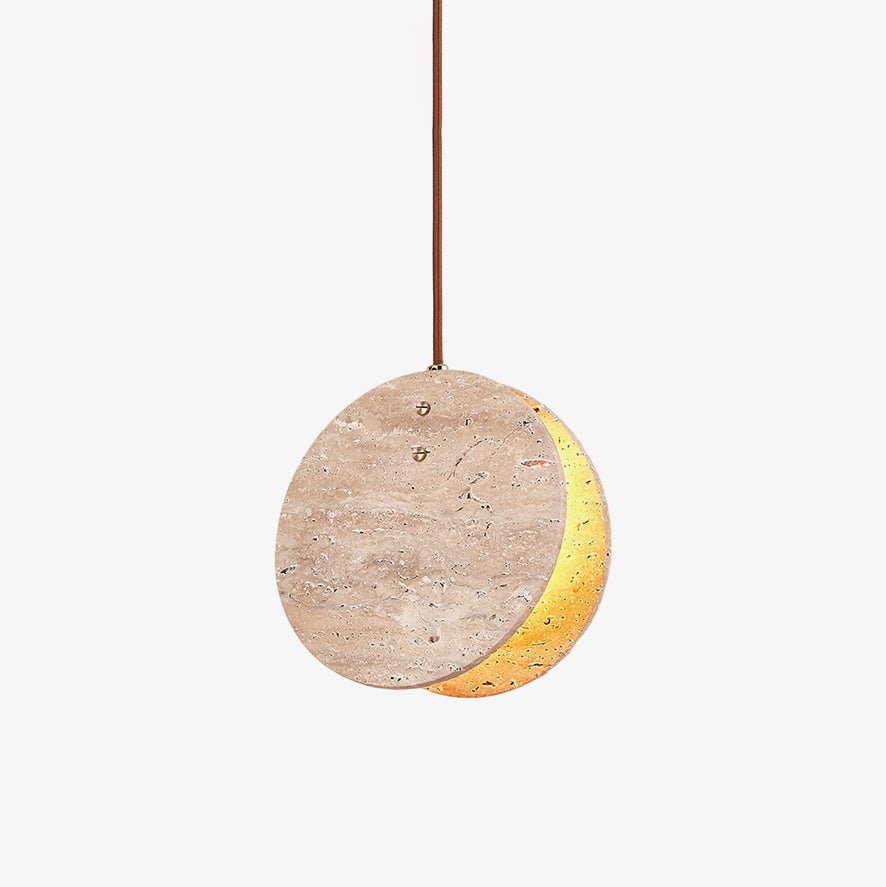 Lunarae Crescent Travertine Pendant Light - Blowlighting