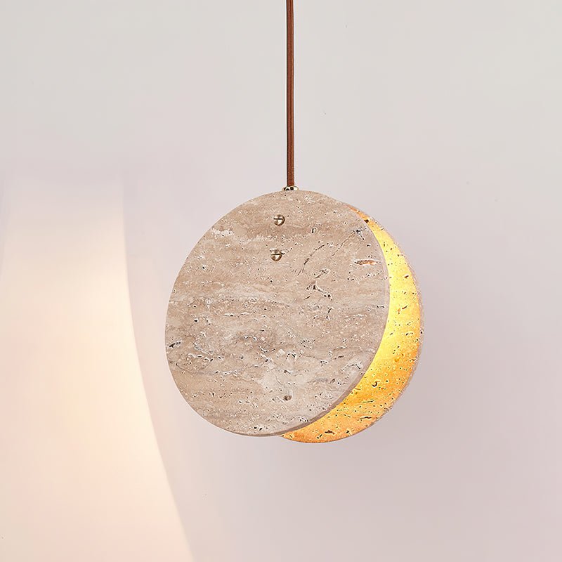 Lunarae Crescent Travertine Pendant Light - Blowlighting