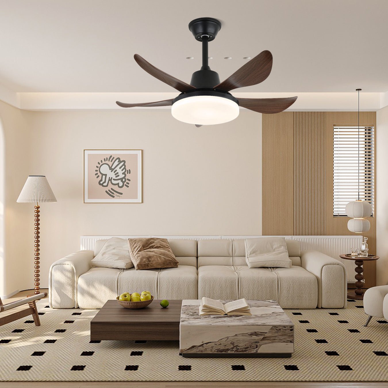 Callen Modern Wood Ceiling Fan Light - Blowlighting