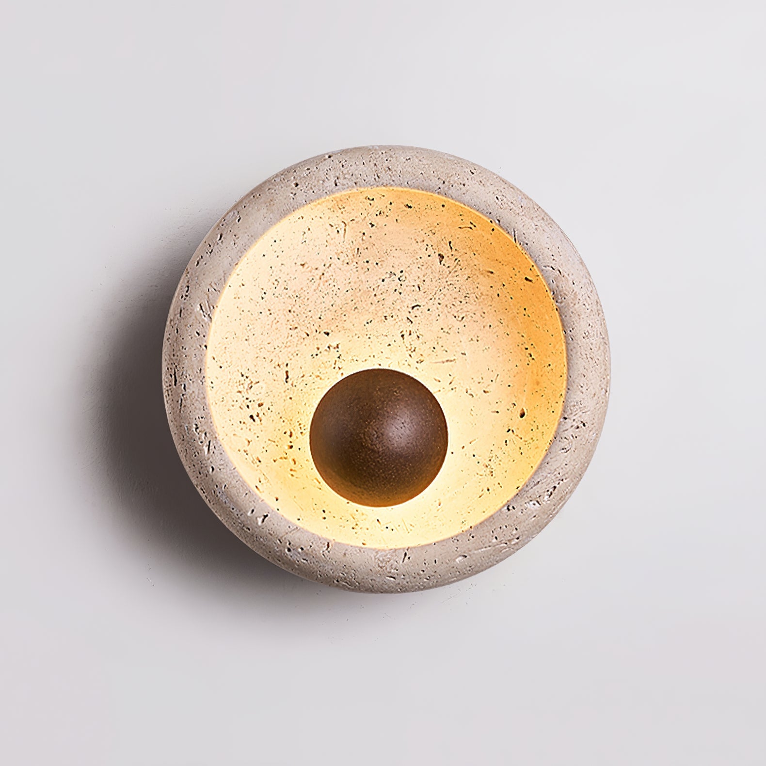 Covynila Orb-Shaped Travertine Wall Light - Blowlighting