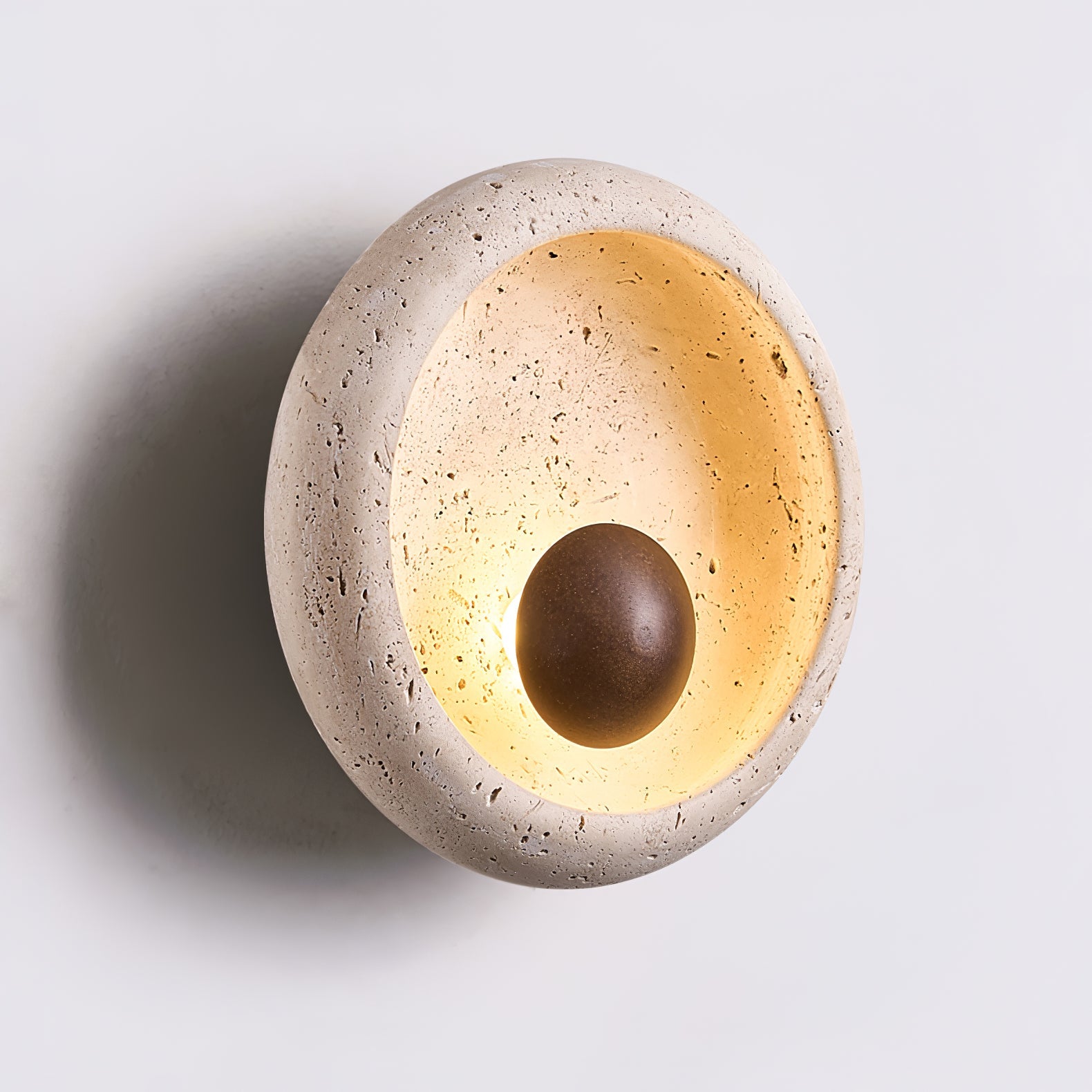 Covynila Orb-Shaped Travertine Wall Light - Blowlighting