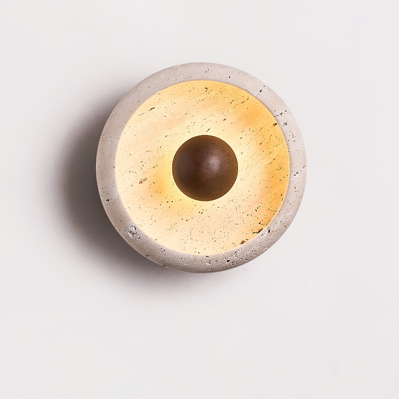 Covynila Orb-Shaped Travertine Wall Light - Blowlighting