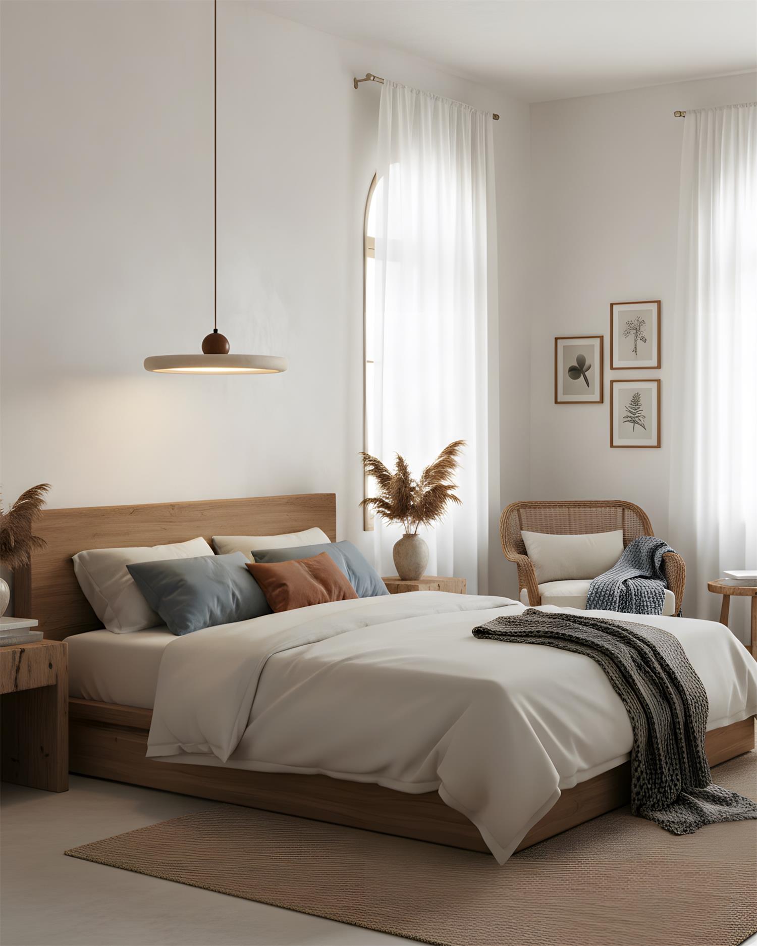 Solace Minimalist Travertine Pendant Light