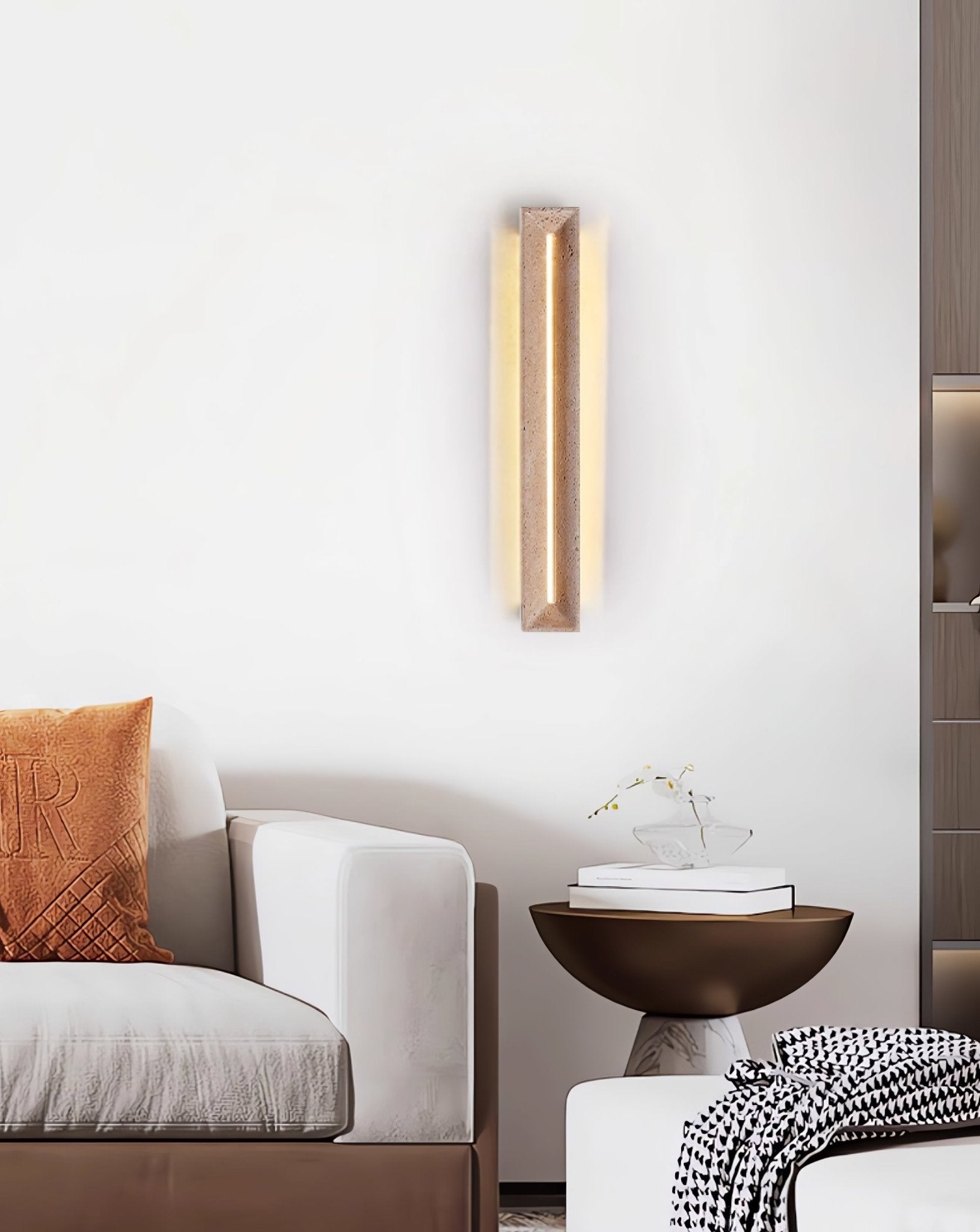 Anoren Minimalist Travertine Wall Light - Blowlighting