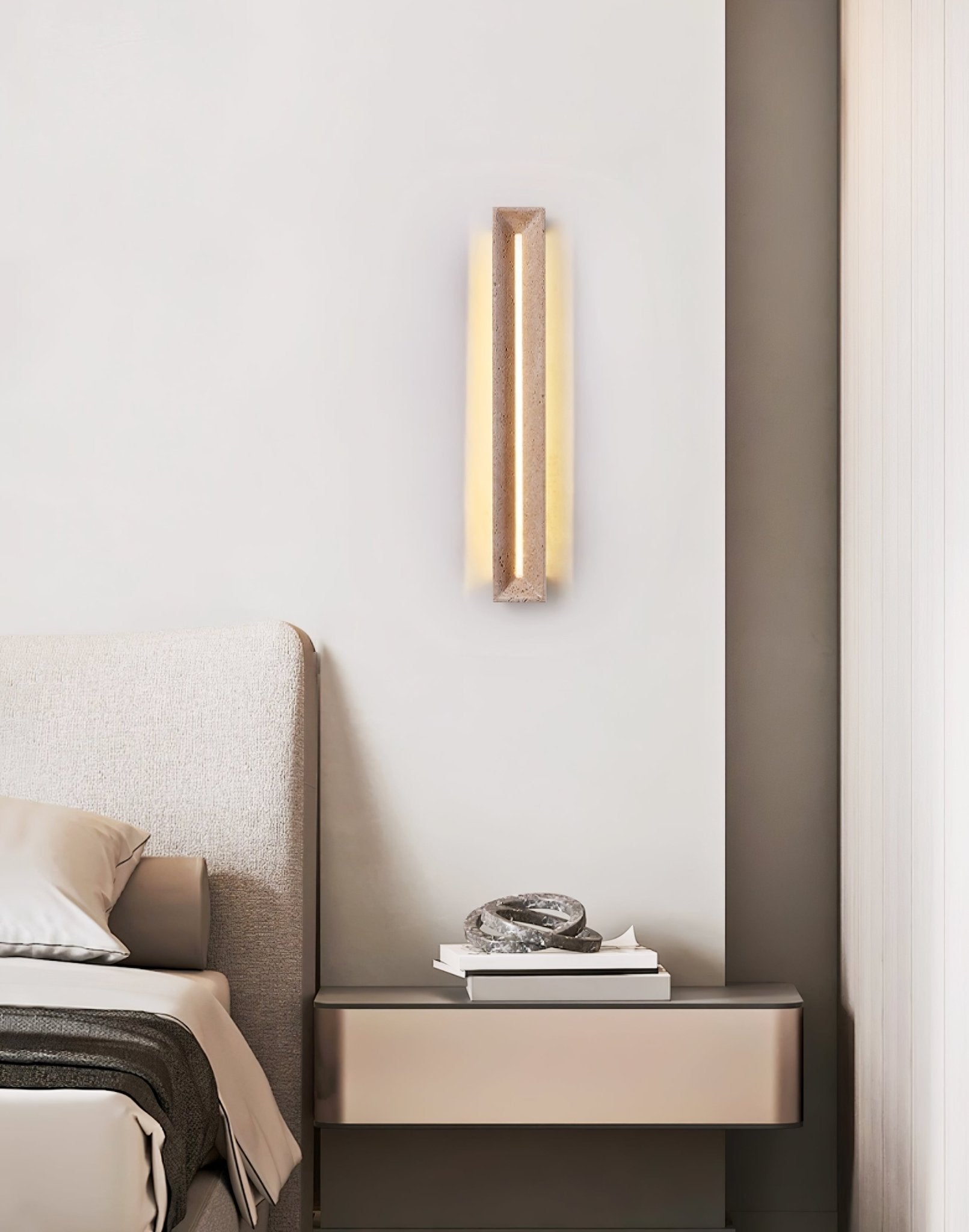Anoren Minimalist Travertine Wall Light - Blowlighting