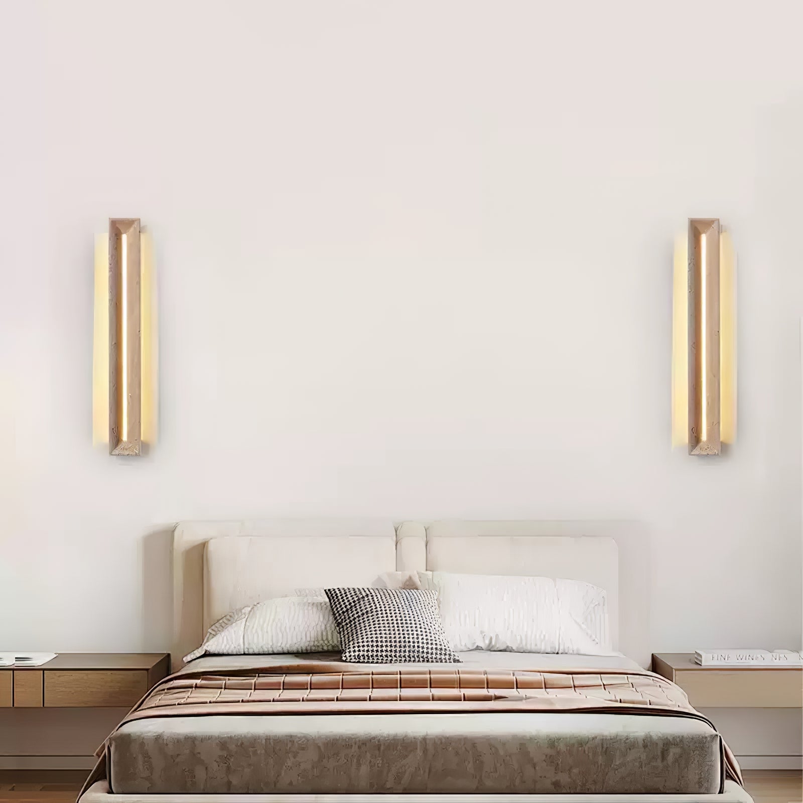 Anoren Minimalist Travertine Wall Light - Blowlighting