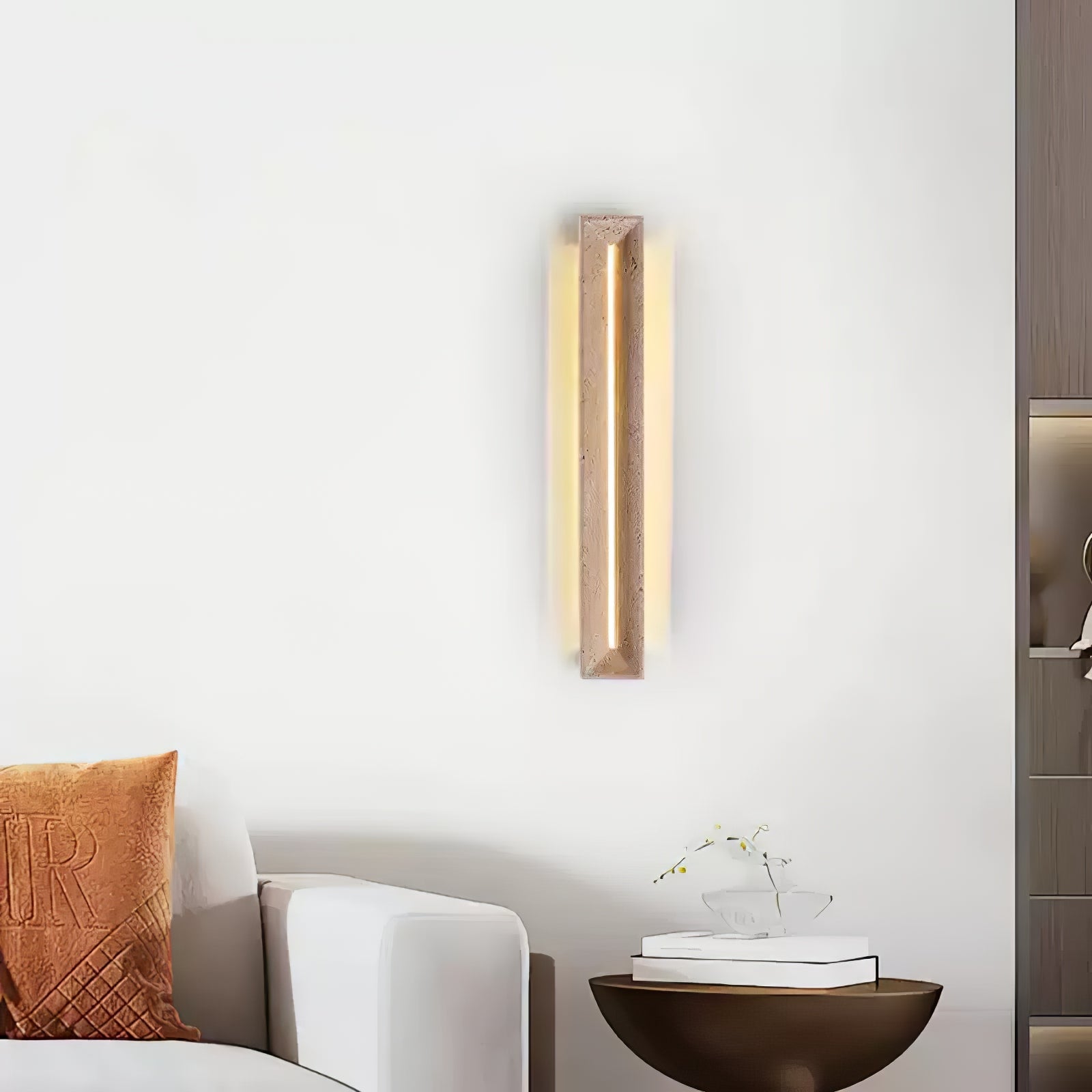 Anoren Minimalist Travertine Wall Light - Blowlighting