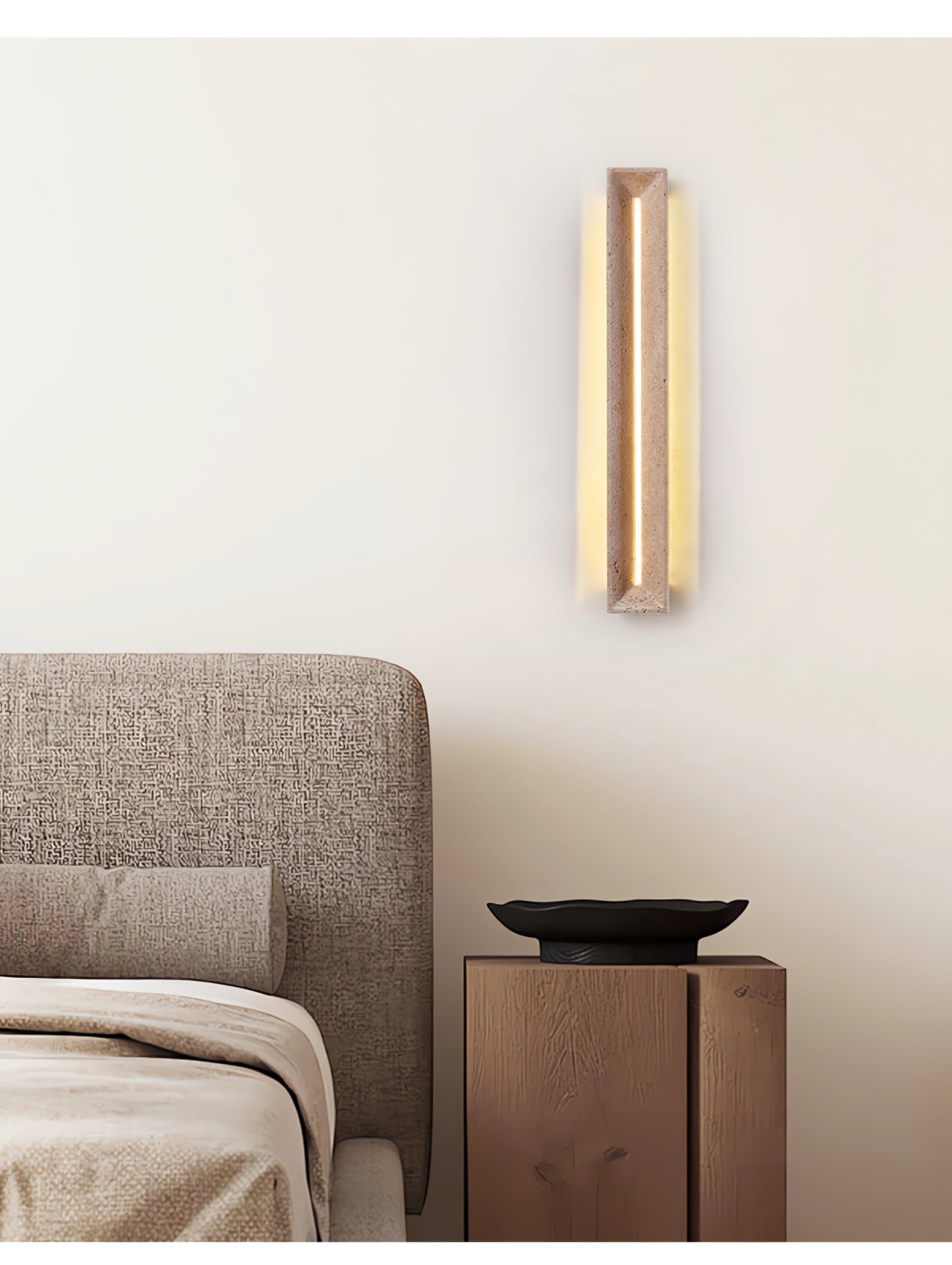 Anoren Minimalist Travertine Wall Light - Blowlighting