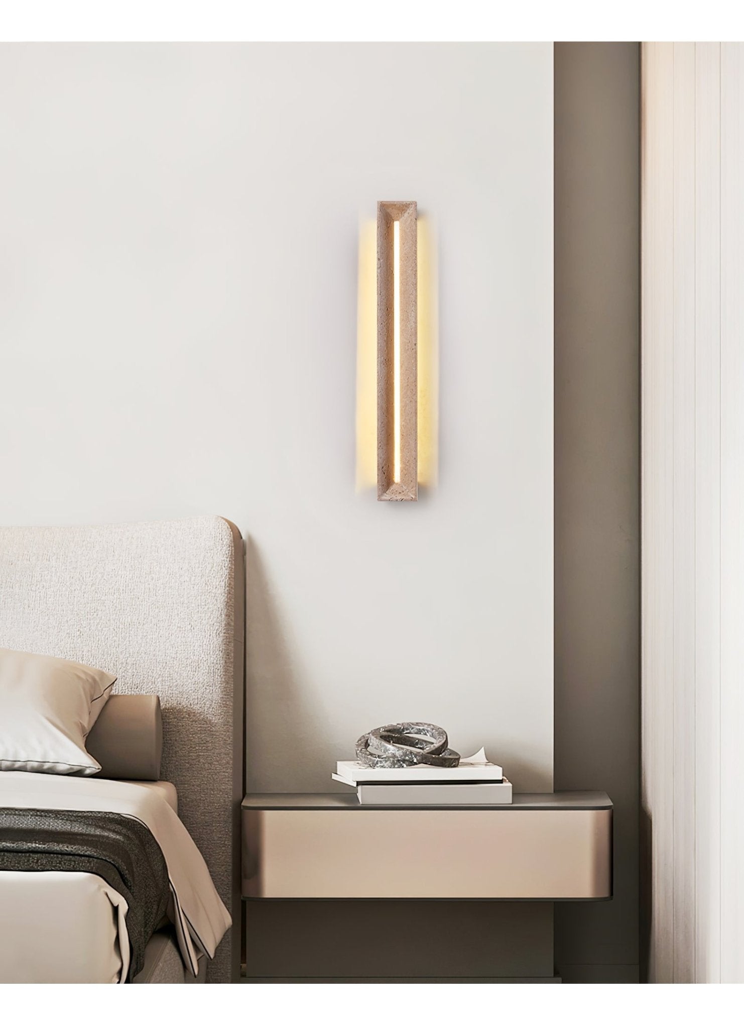 Anoren Minimalist Travertine Wall Light - Blowlighting