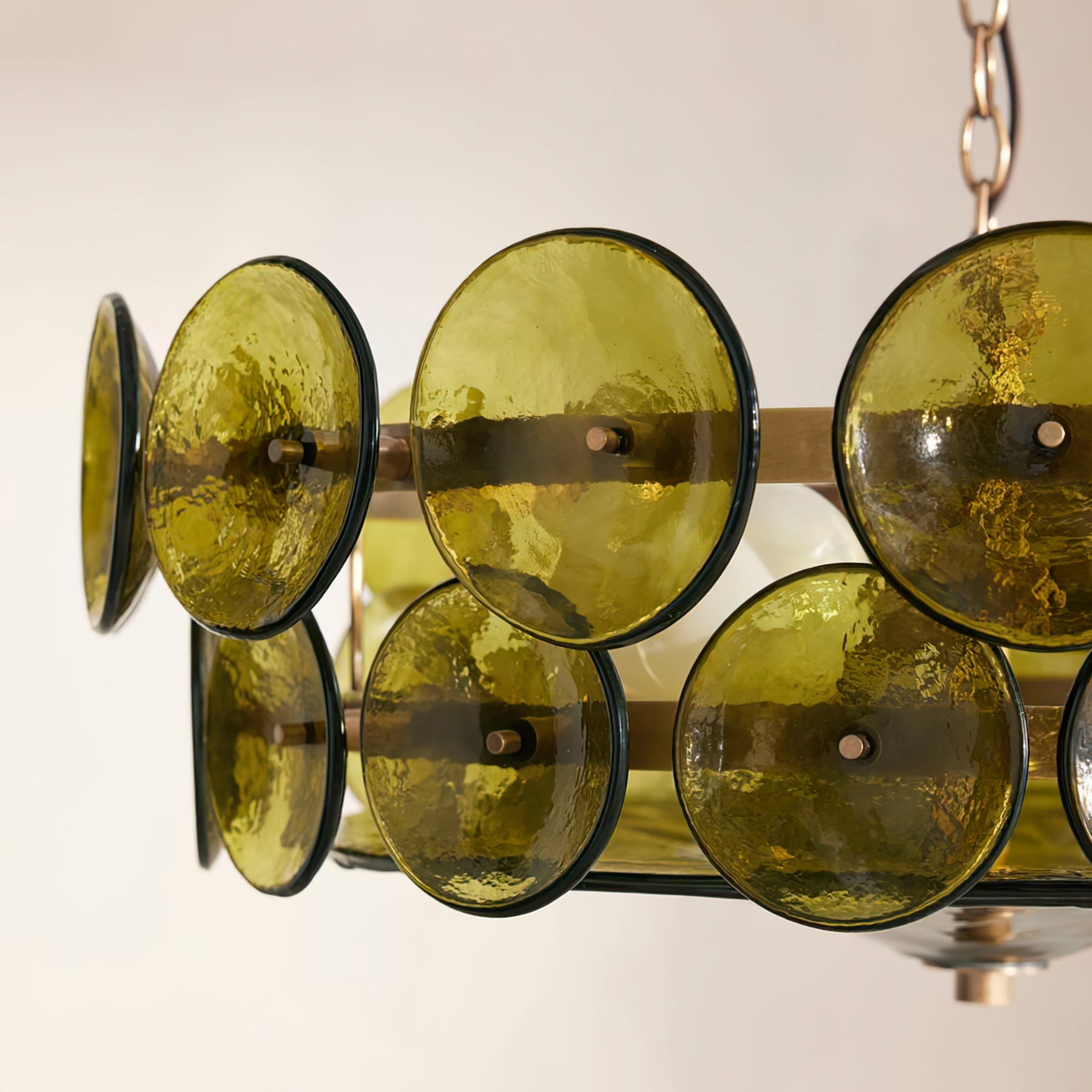 Aurora Chandelier Murano Glass Disc Vintage - Blowlighting