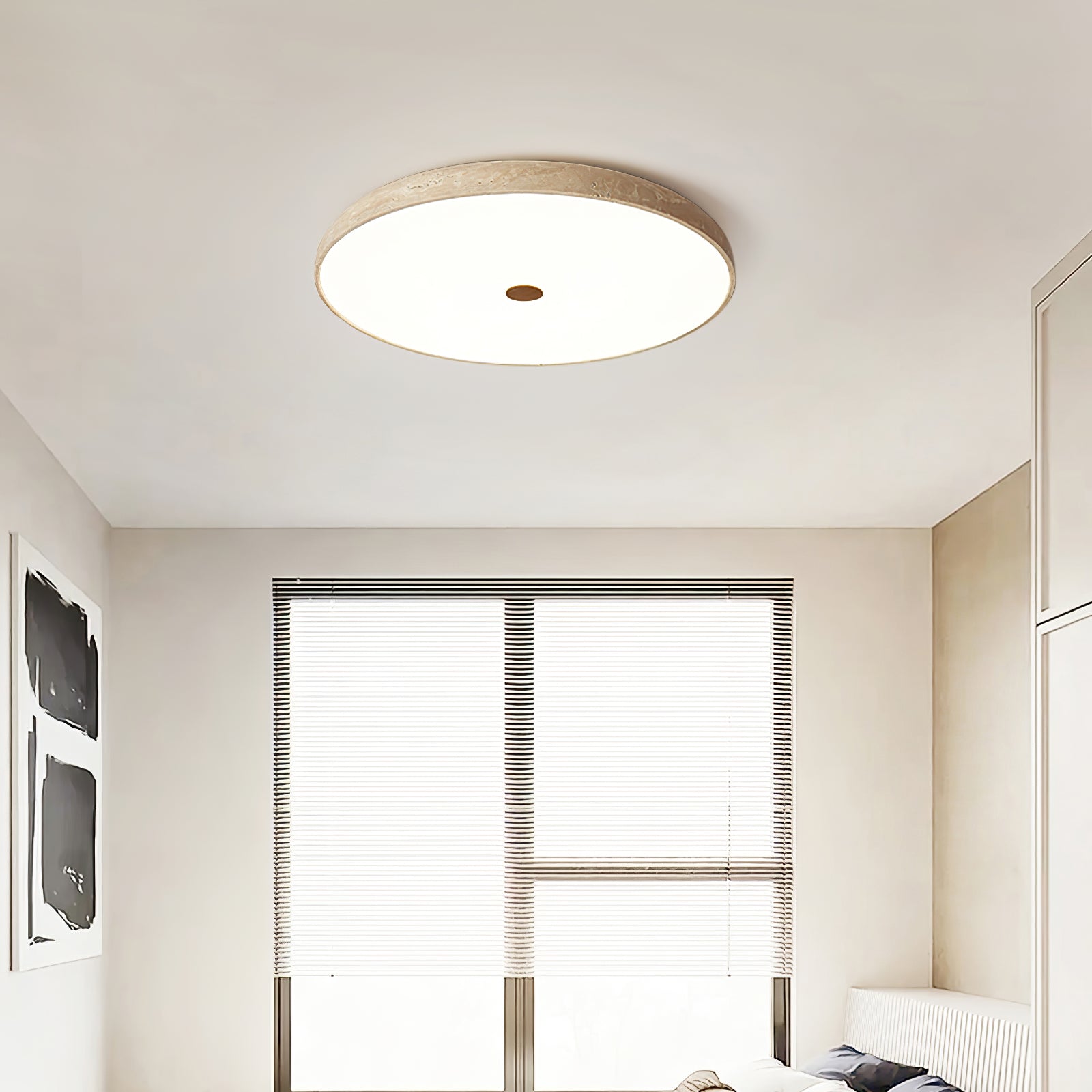 Orzoror Minimalist Travertine Ceiling Light - Blowlighting