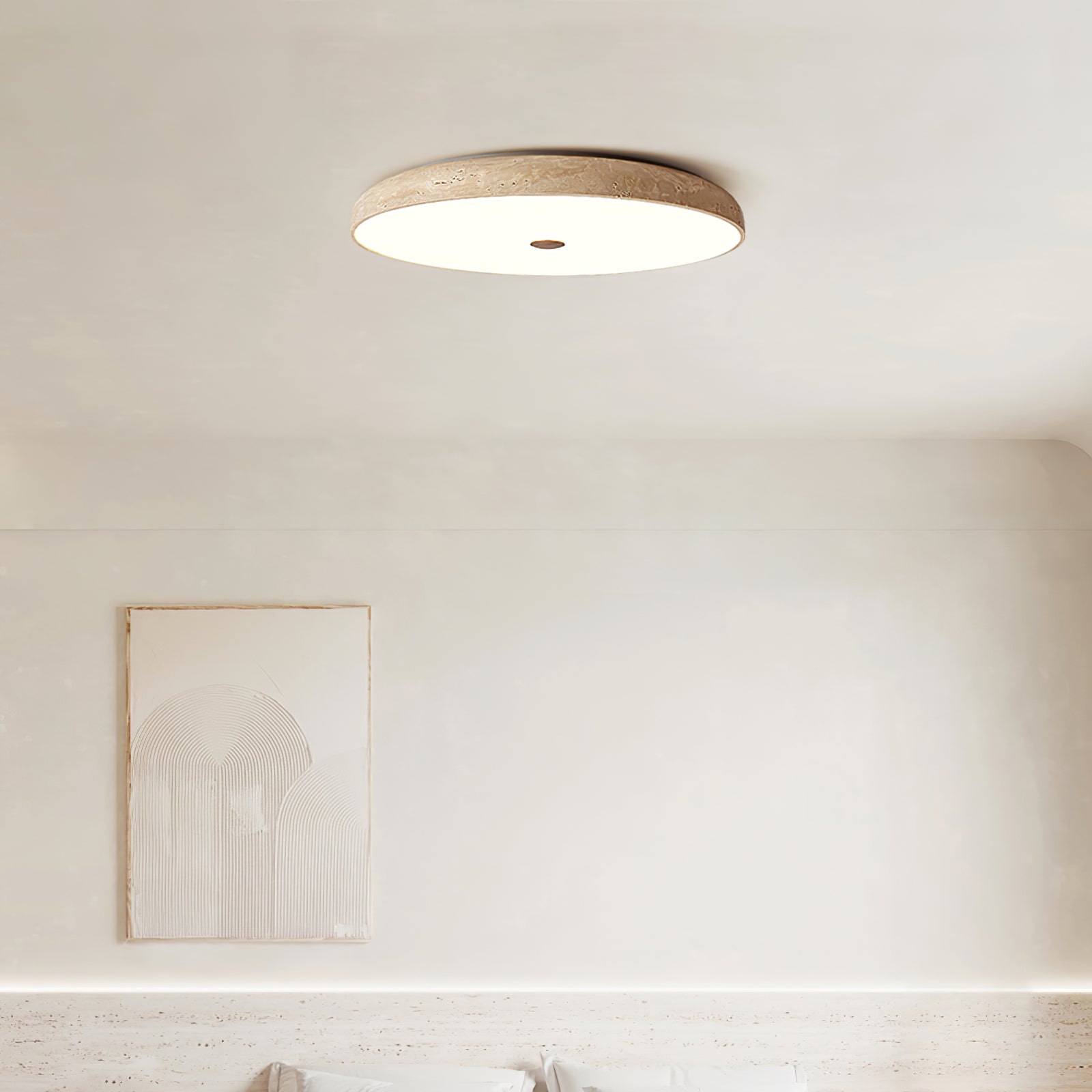 Orzoror Minimalist Travertine Ceiling Light - Blowlighting