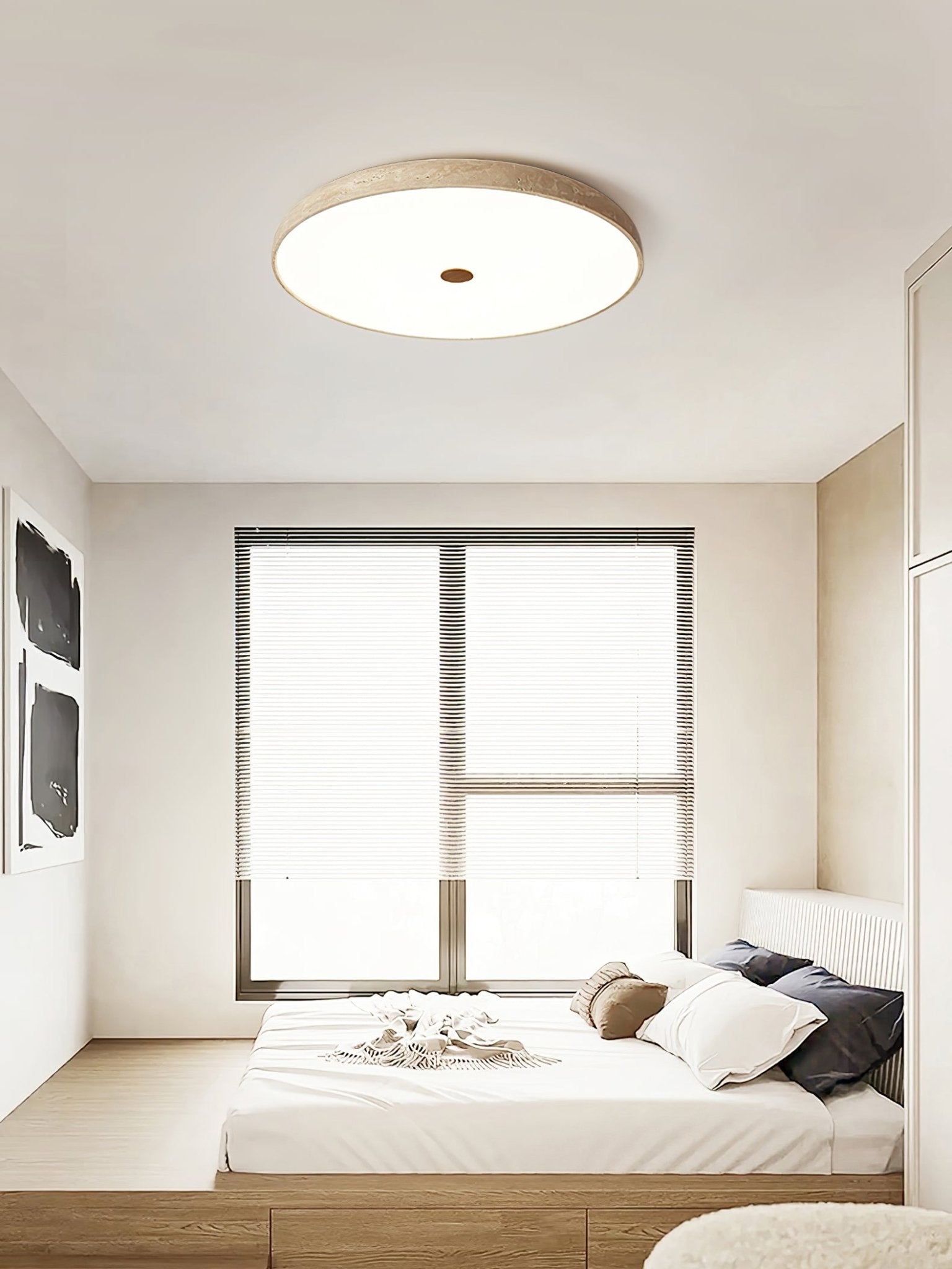 Orzoror Minimalist Travertine Ceiling Light - Blowlighting