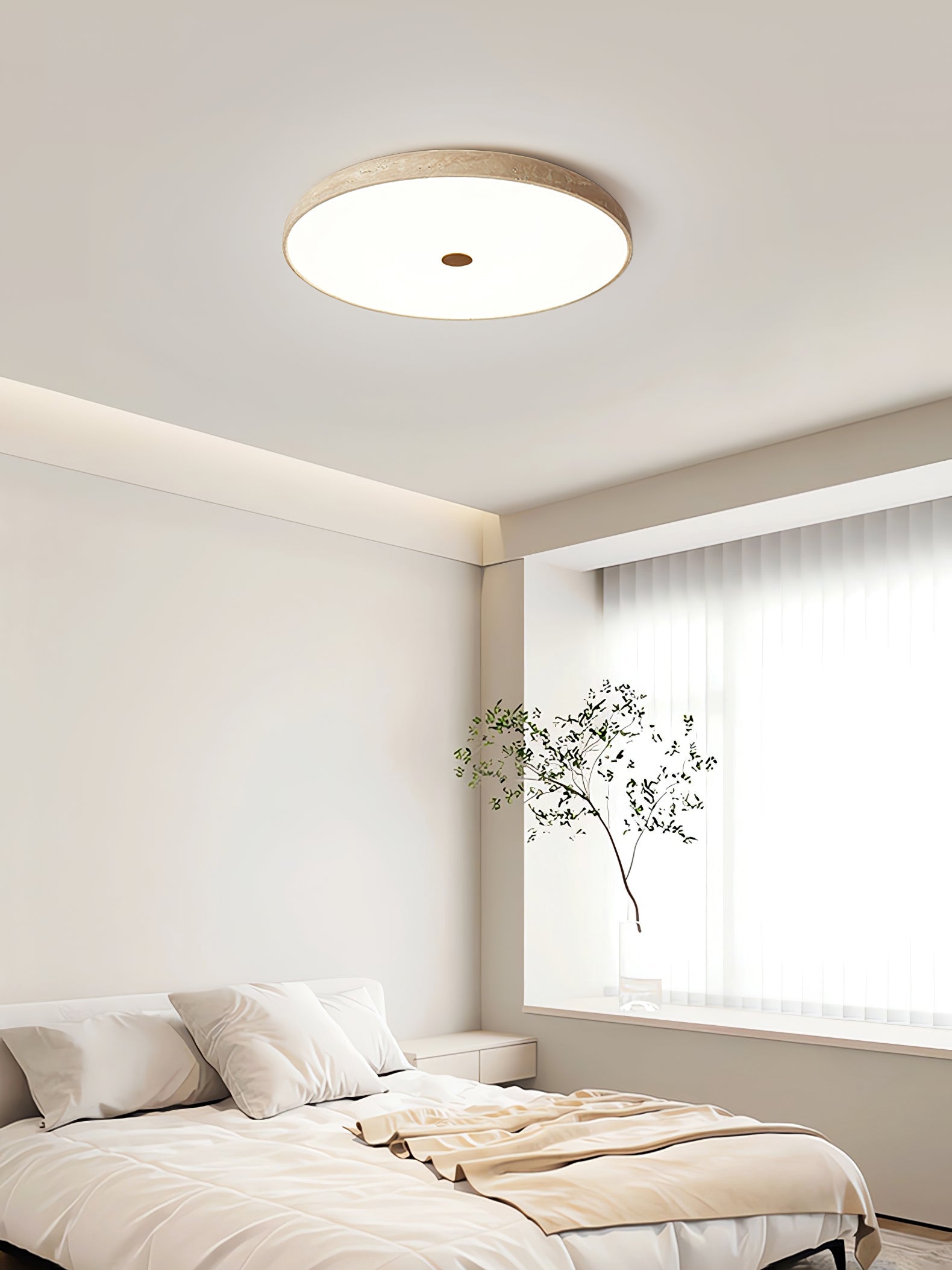 Orzoror Minimalist Travertine Ceiling Light - Blowlighting