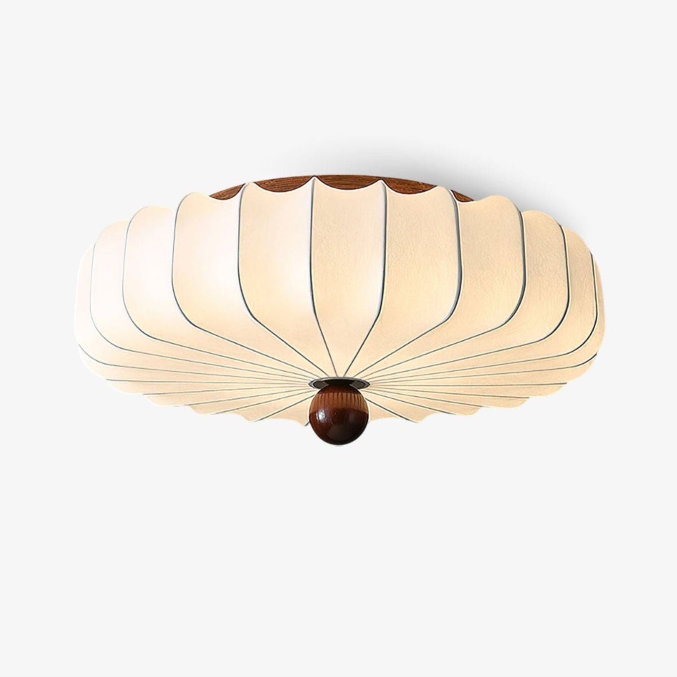 Zotala Petal Fabric Wood Flush Mount Ceiling Light - Blowlighting