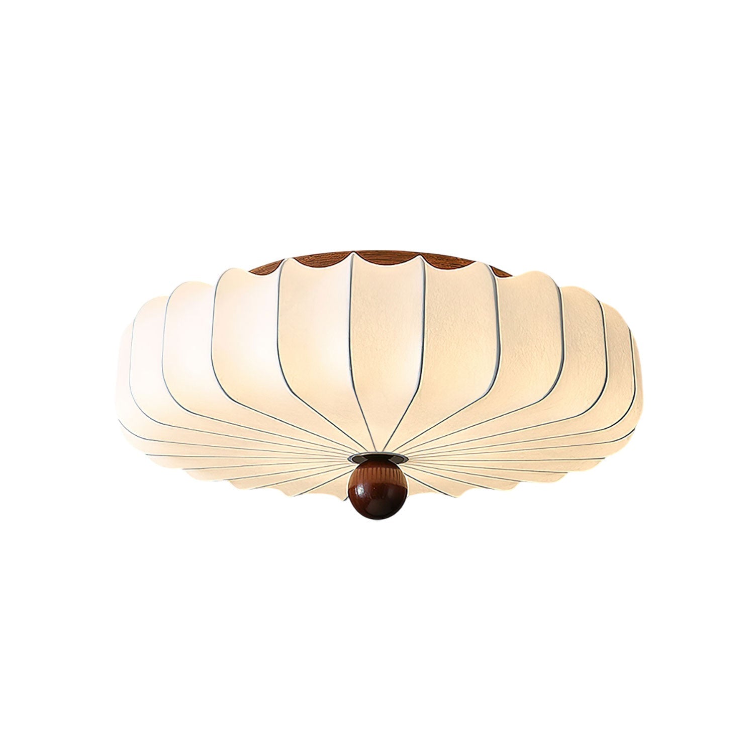 Zotala Petal Fabric Wood Flush Mount Ceiling Light - Blowlighting