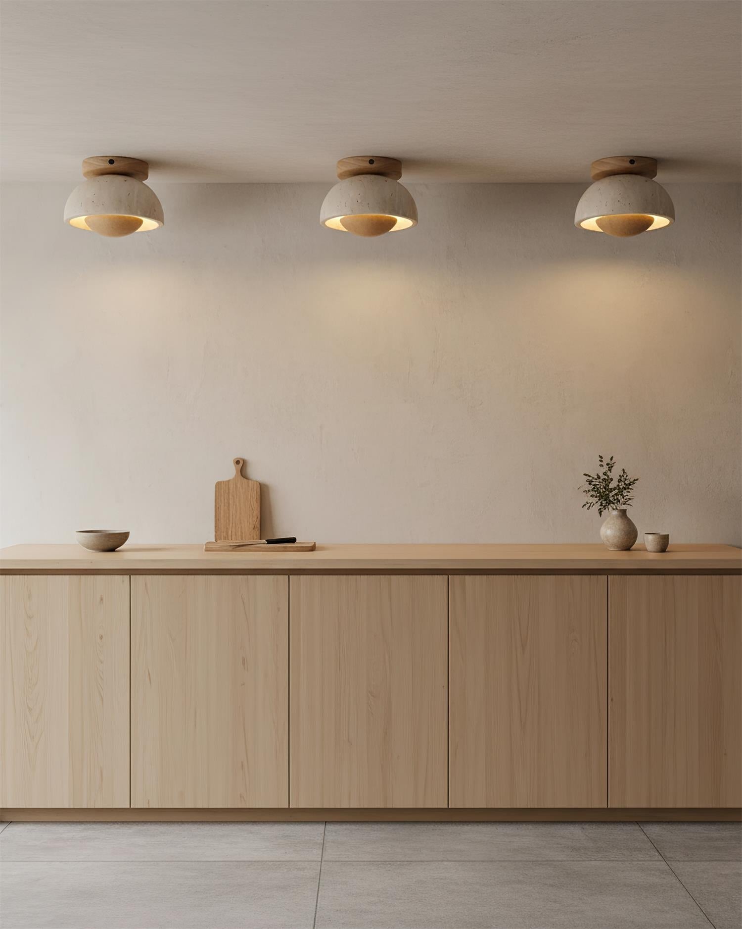 Solinor Wabi-Sabi Travertine Ceiling Light