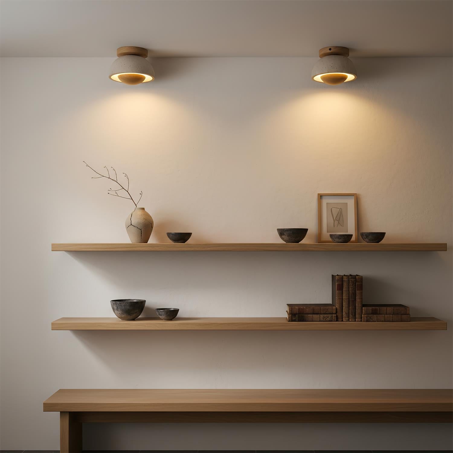 Solinor Wabi-Sabi Travertine Ceiling Light