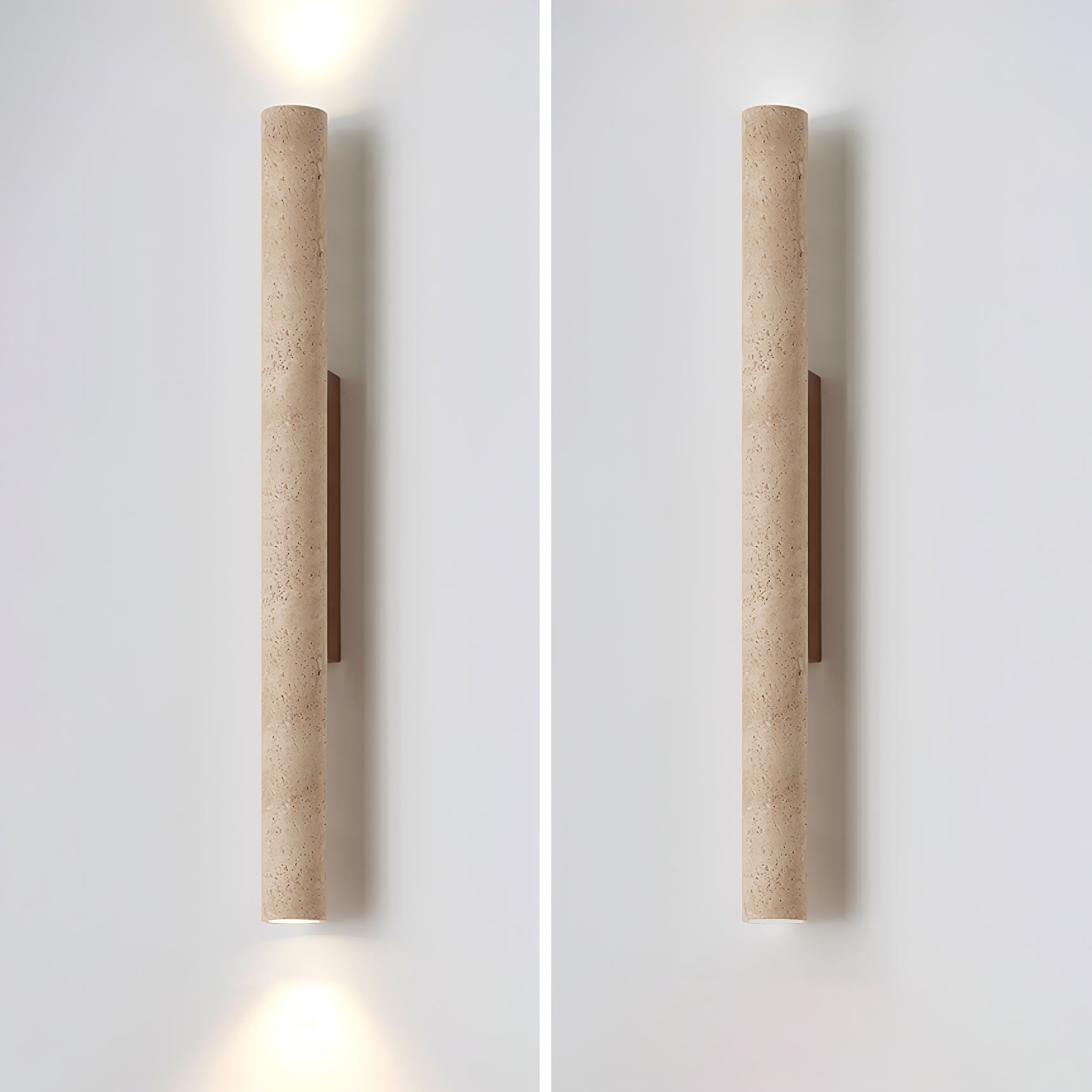 Olvaros Slim Cylinder Travertine Wall Light - Blowlighting