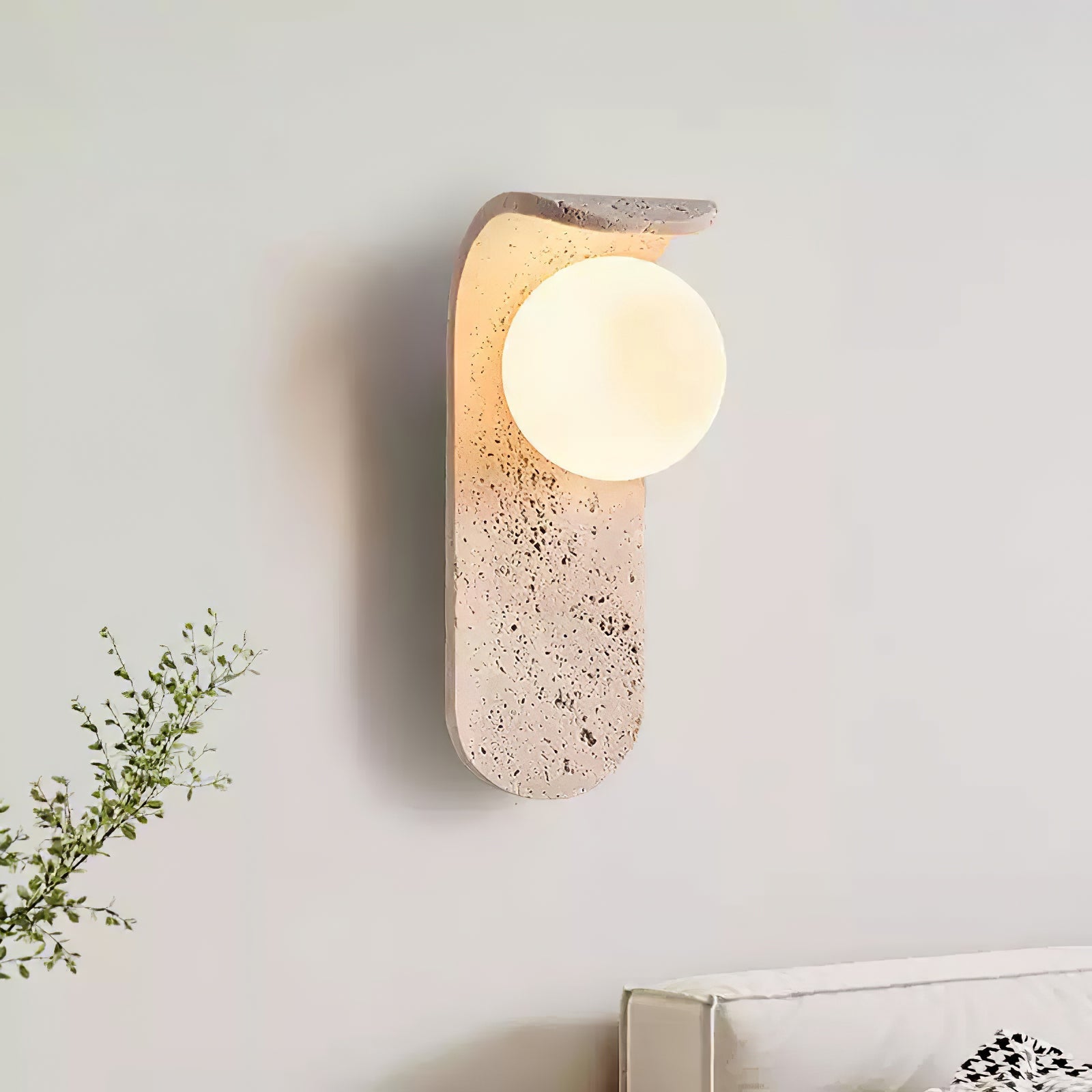 Cutalos Sconce-Frame Travertine Wall Light - Blowlighting