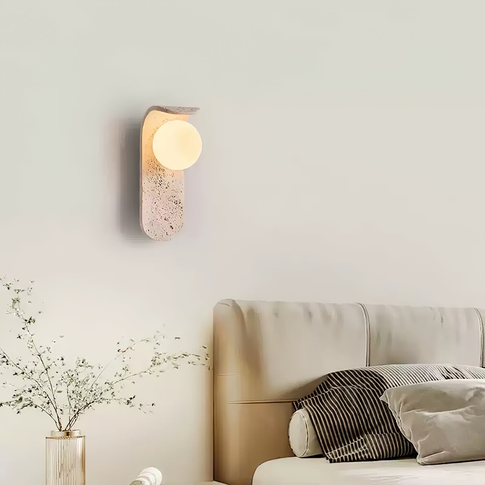 Cutalos Sconce-Frame Travertine Wall Light - Blowlighting