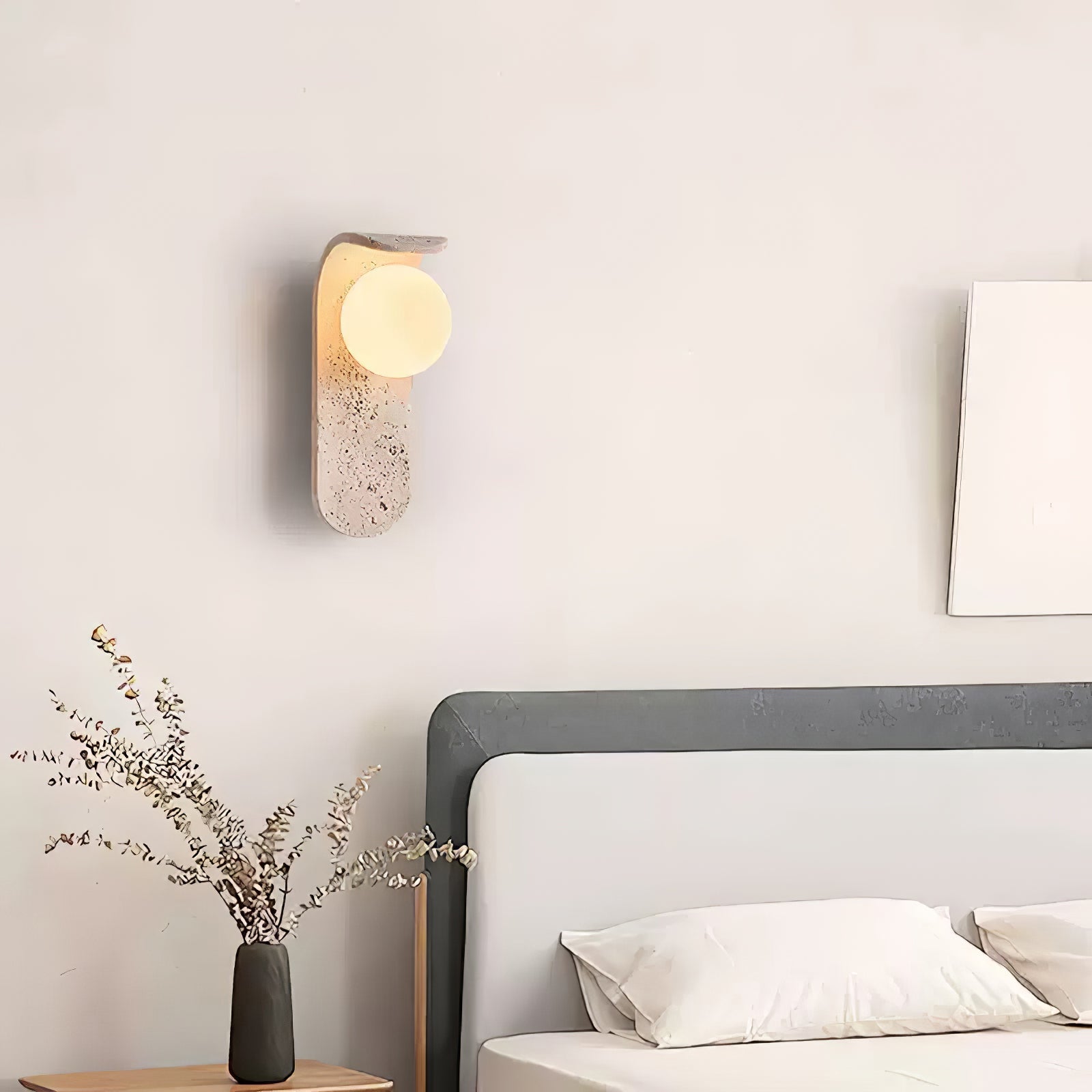 Cutalos Sconce-Frame Travertine Wall Light - Blowlighting