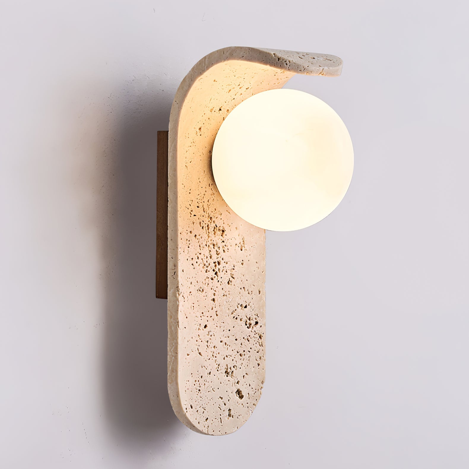 Cutalos Sconce-Frame Travertine Wall Light - Blowlighting