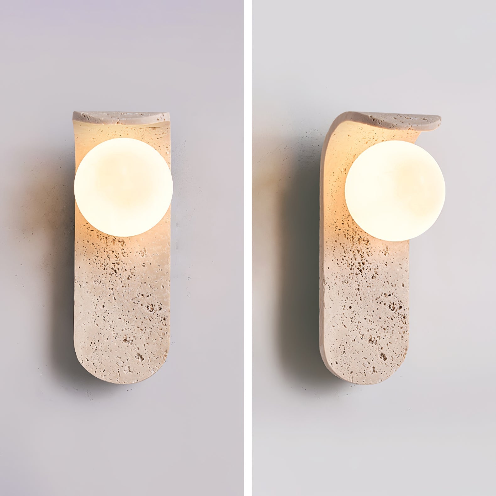 Cutalos Sconce-Frame Travertine Wall Light - Blowlighting