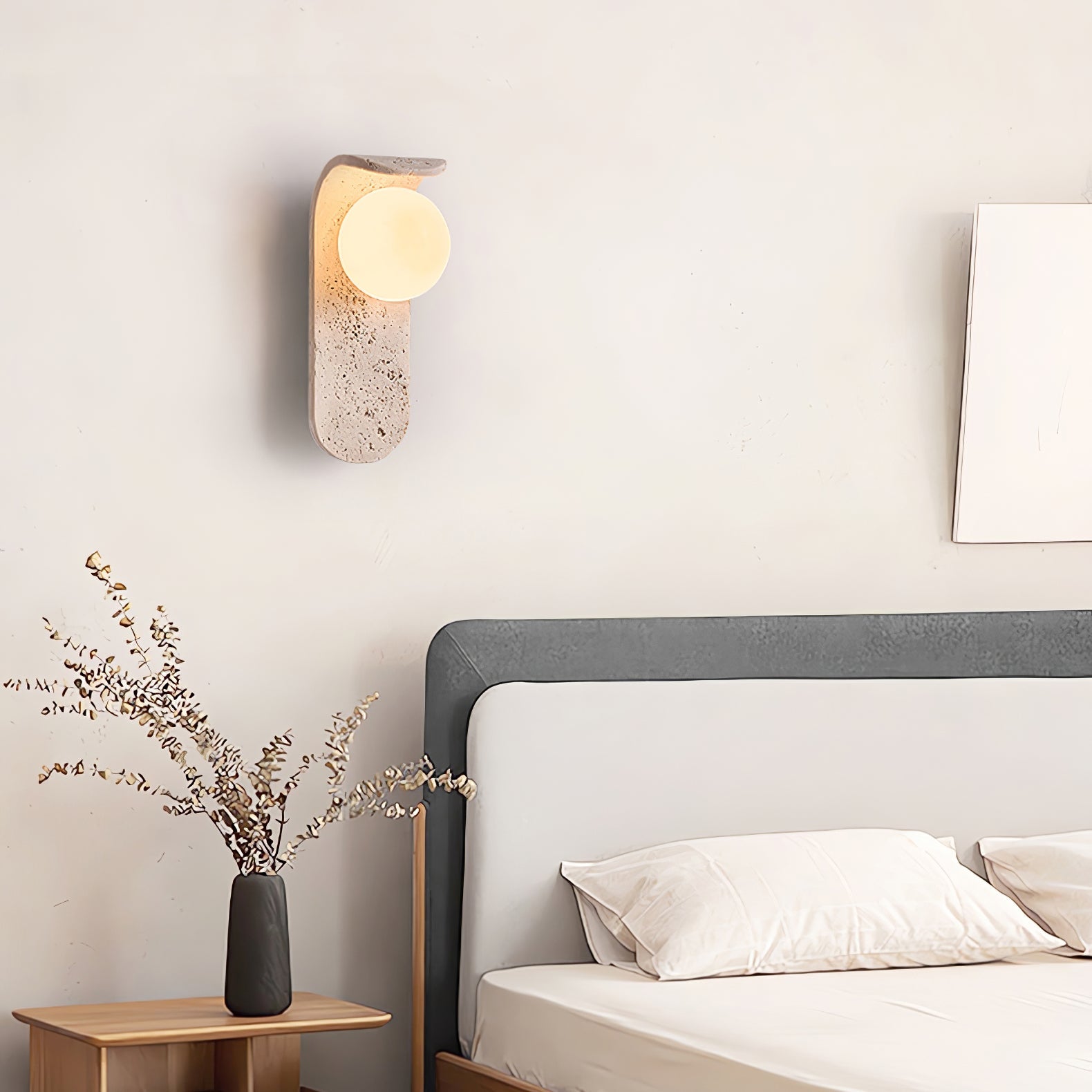 Cutalos Sconce-Frame Travertine Wall Light - Blowlighting