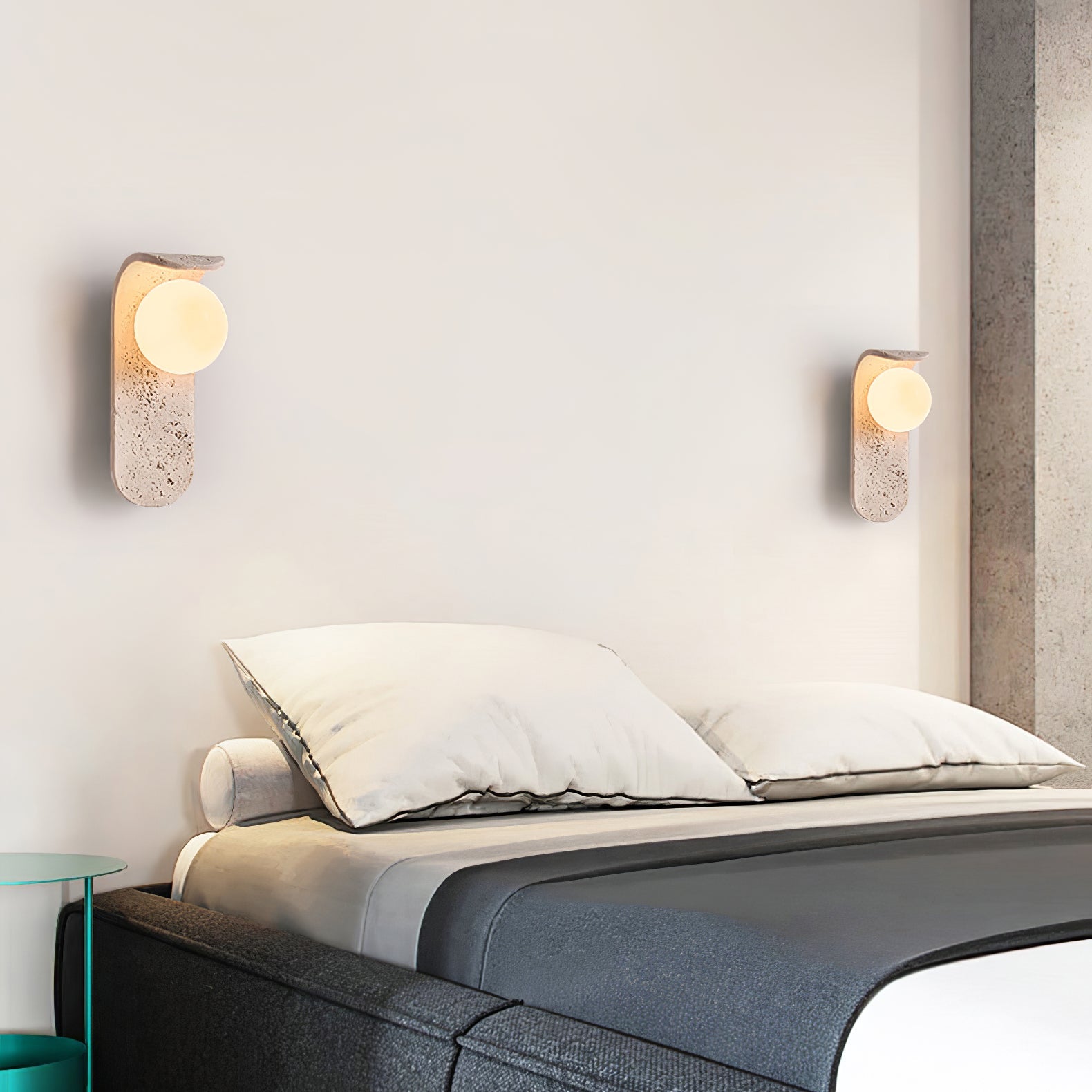 Cutalos Sconce-Frame Travertine Wall Light - Blowlighting