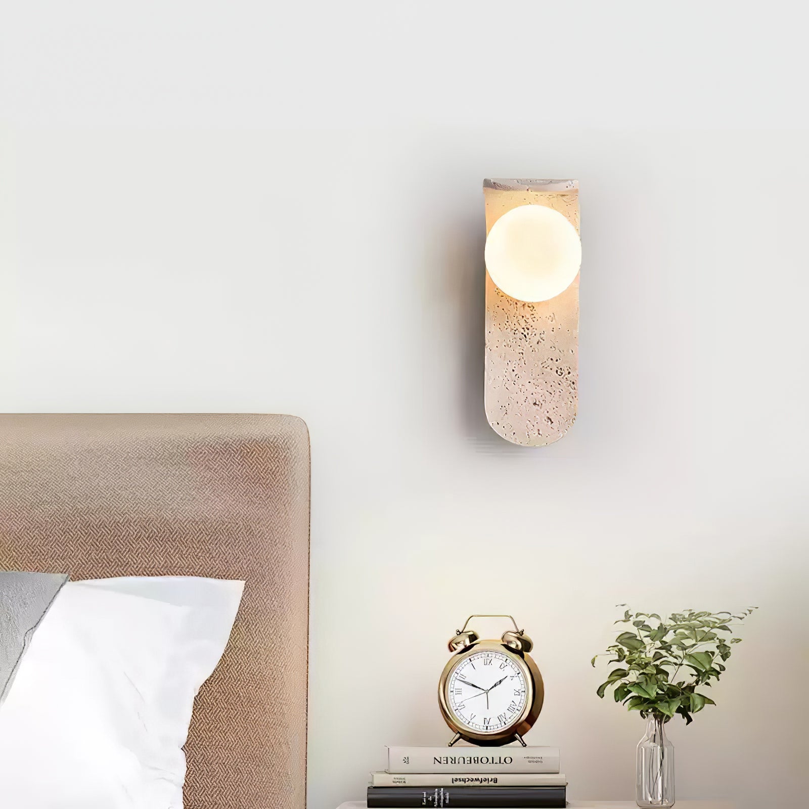 Cutalos Sconce-Frame Travertine Wall Light - Blowlighting