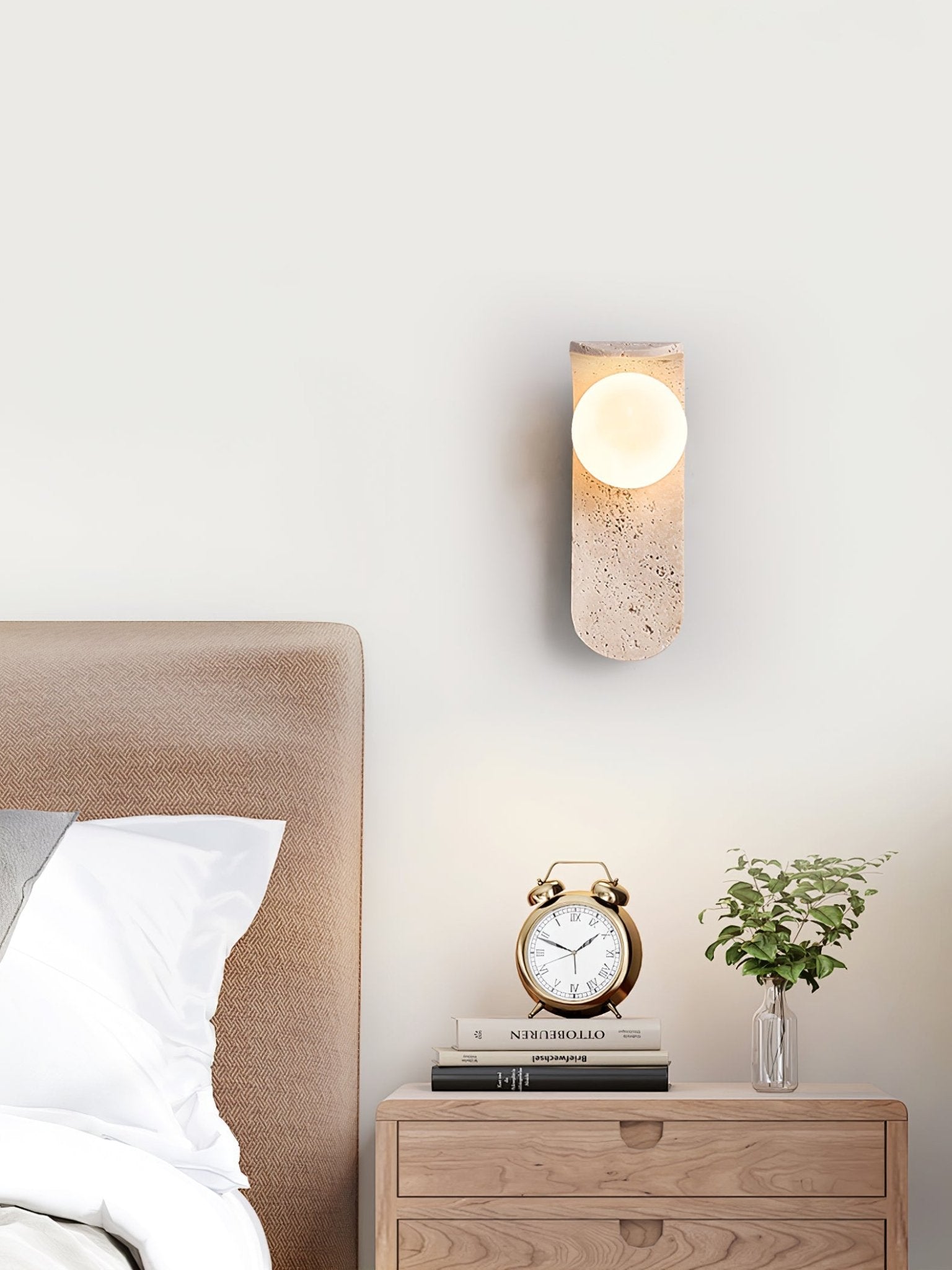 Cutalos Sconce-Frame Travertine Wall Light - Blowlighting