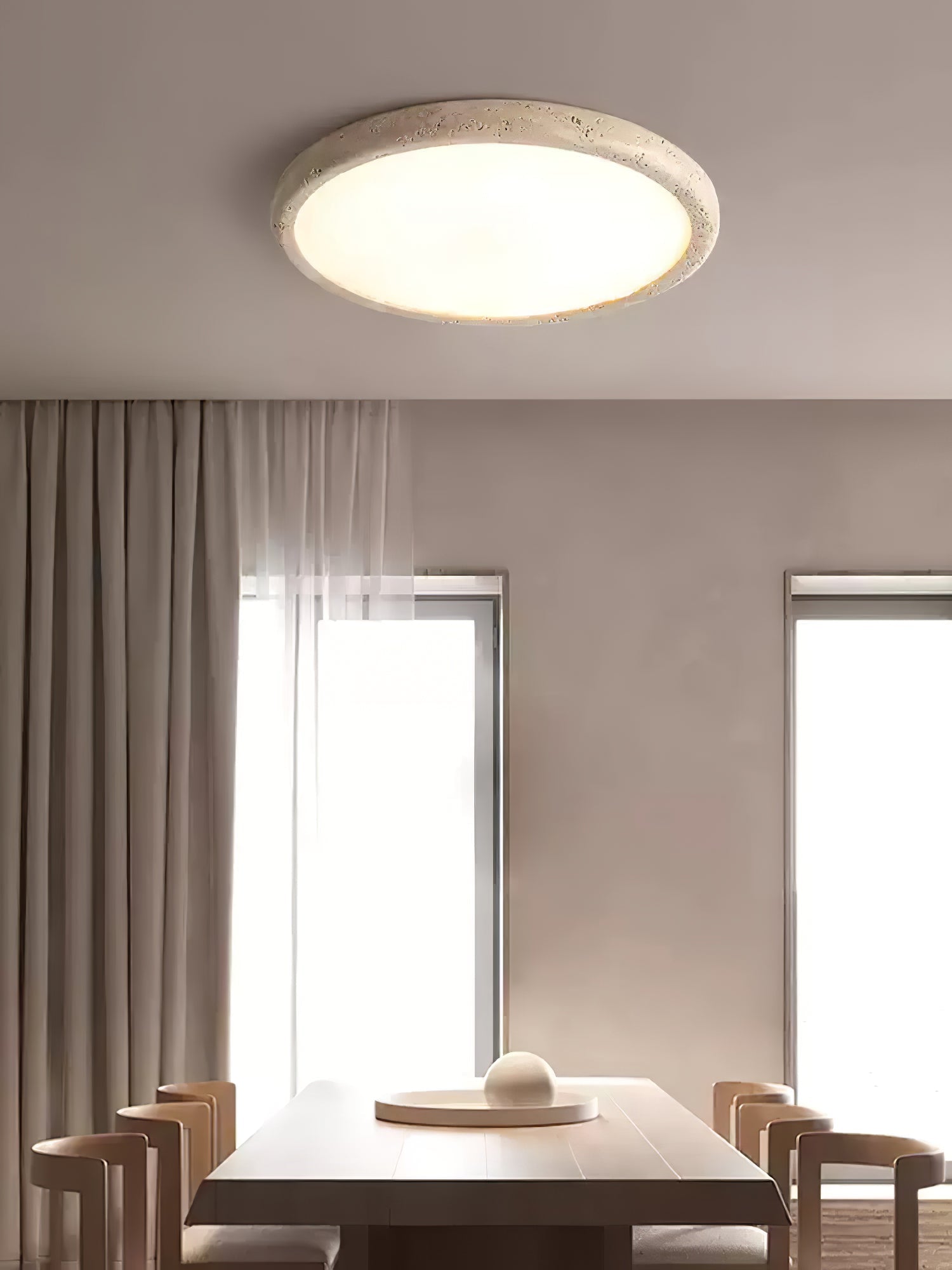 Aurrina Ring Frame Travertine Ceiling Light - Blowlighting