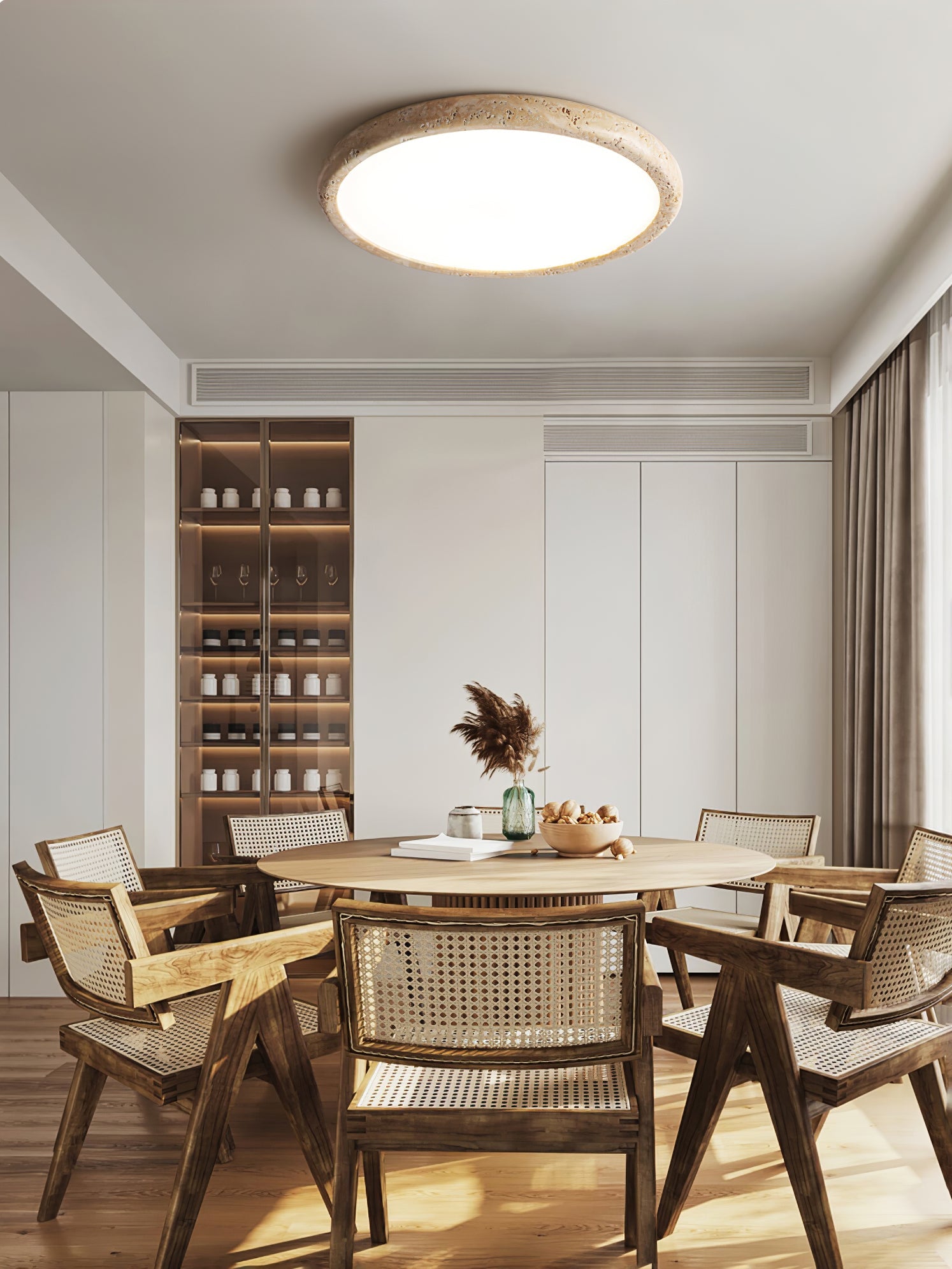 Aurrina Ring Frame Travertine Ceiling Light - Blowlighting
