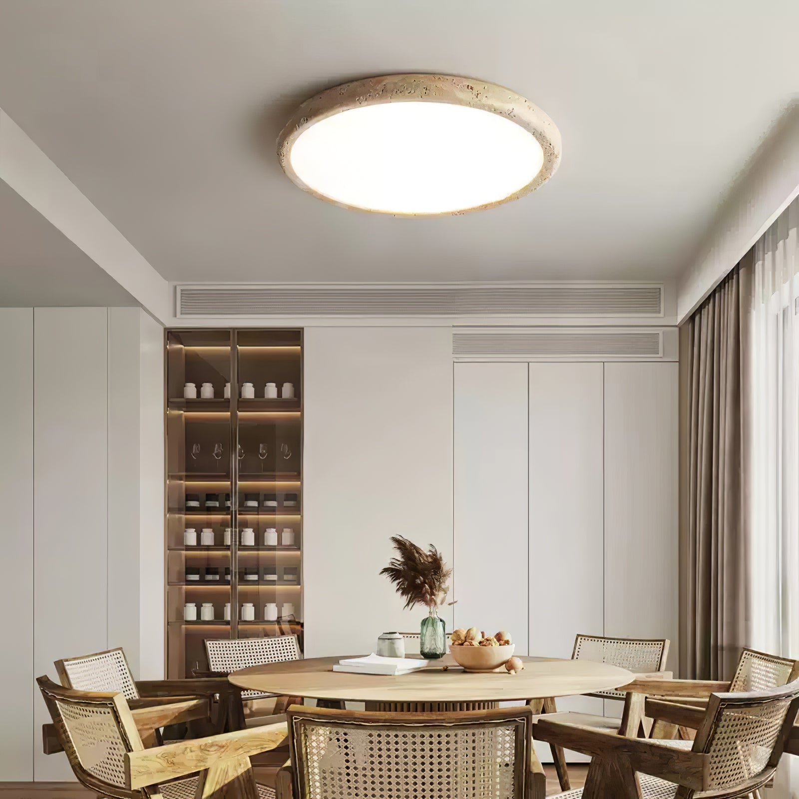 Aurrina Ring Frame Travertine Ceiling Light - Blowlighting