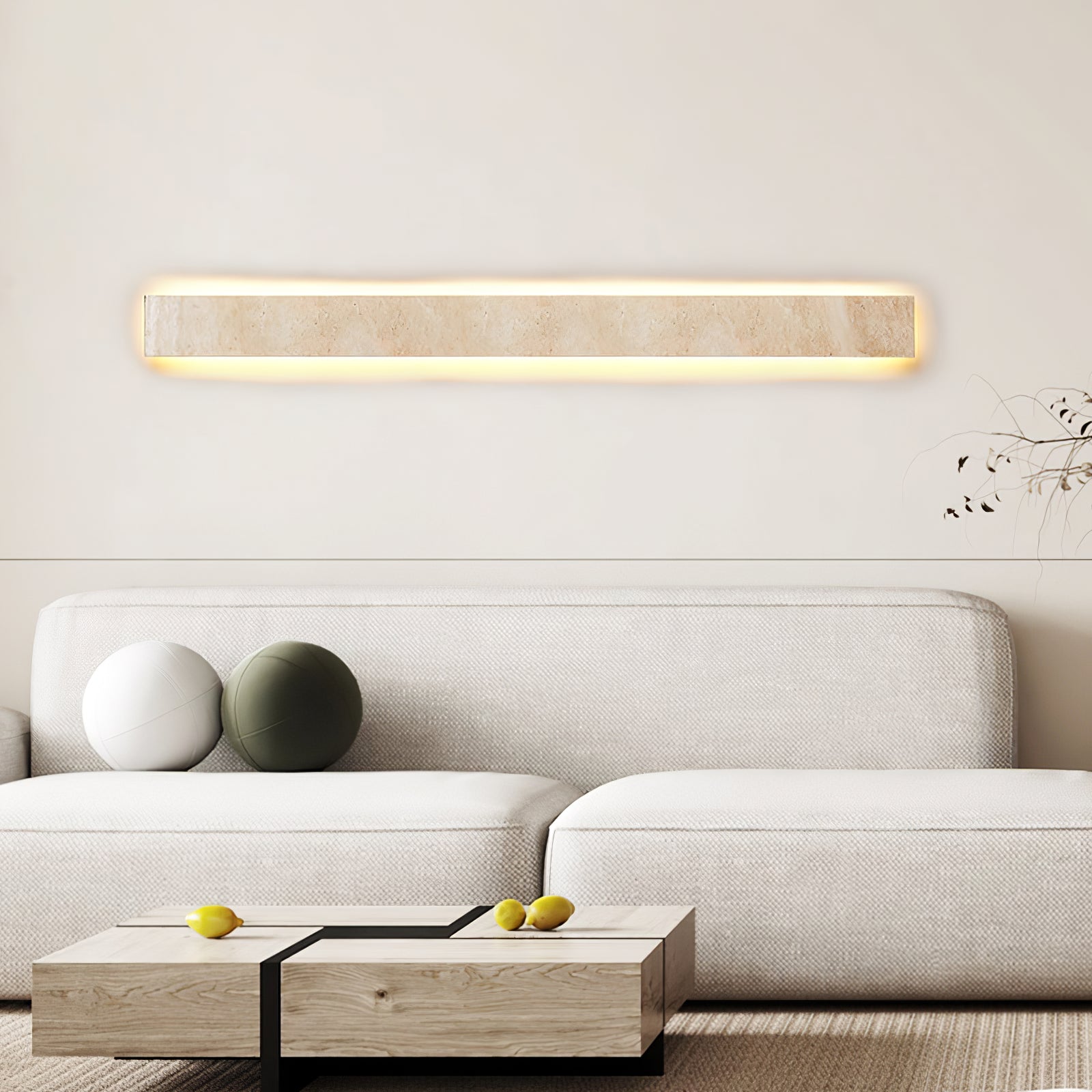 Olnorir Slim Rectangle Travertine Wall Light - Blowlighting