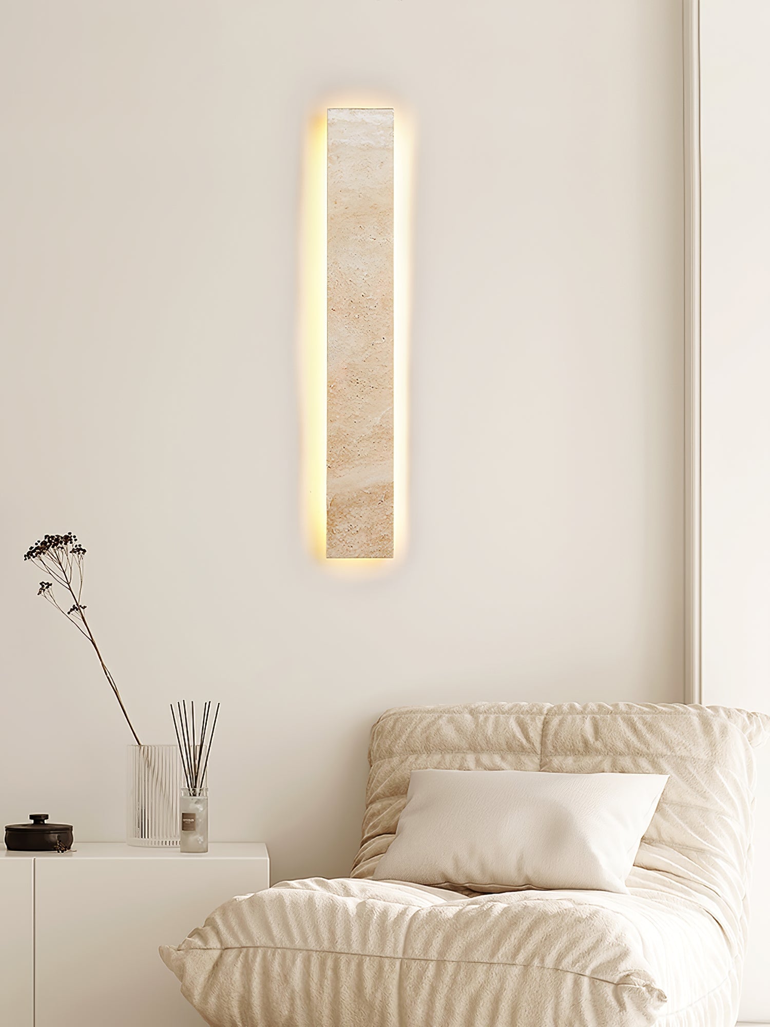 Olnorir Slim Rectangle Travertine Wall Light - Blowlighting